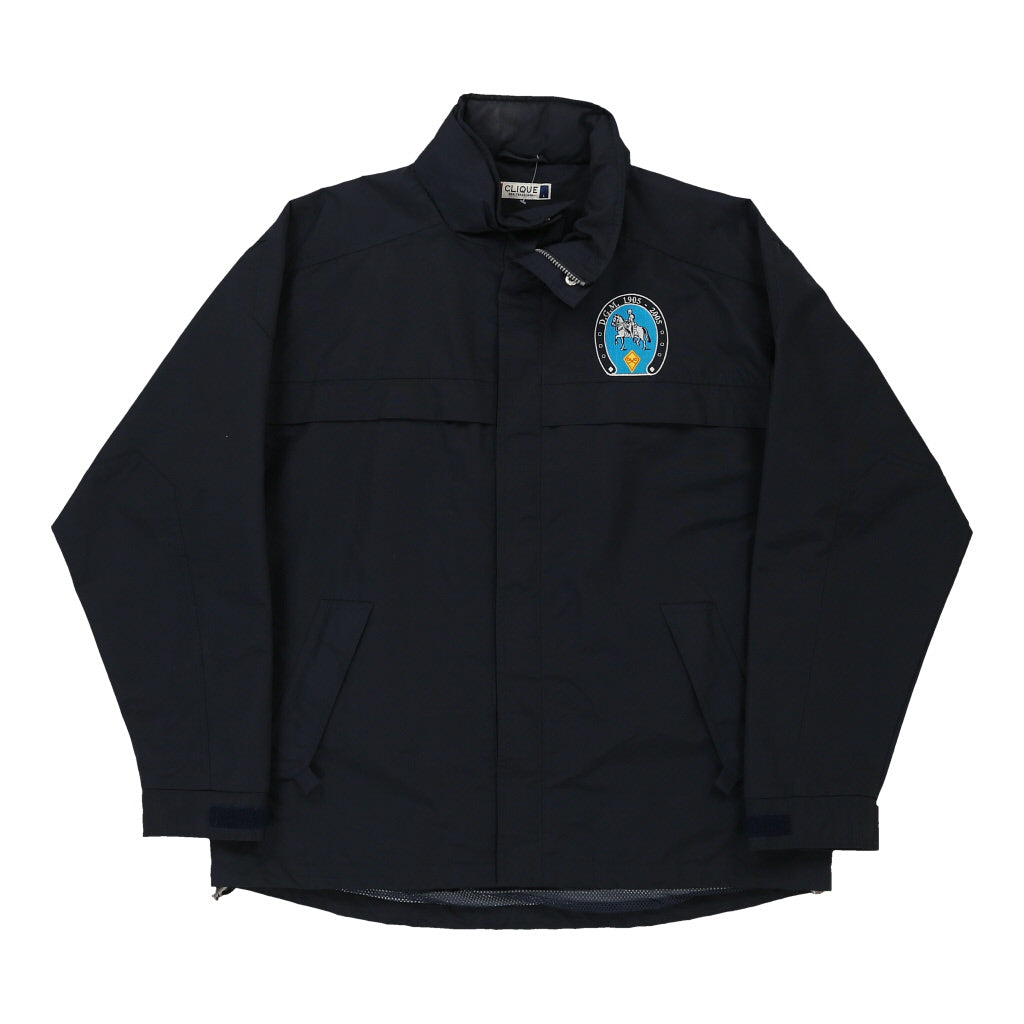 Clique Jacket - Large Navy Polyester Blend Refurbished - Thrifted (note: this is a term often used to describe second- refurbished available on Cerqular