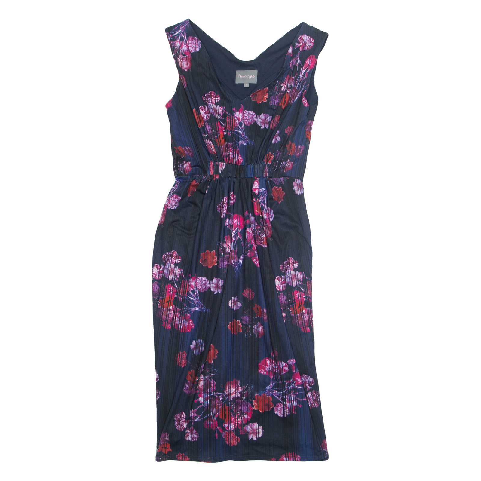 PHASE EIGHT Womens Bodycon Dress Blue Floral Sleeveless Midi UK 10 Refurbished - N/A refurbished available on Cerqular