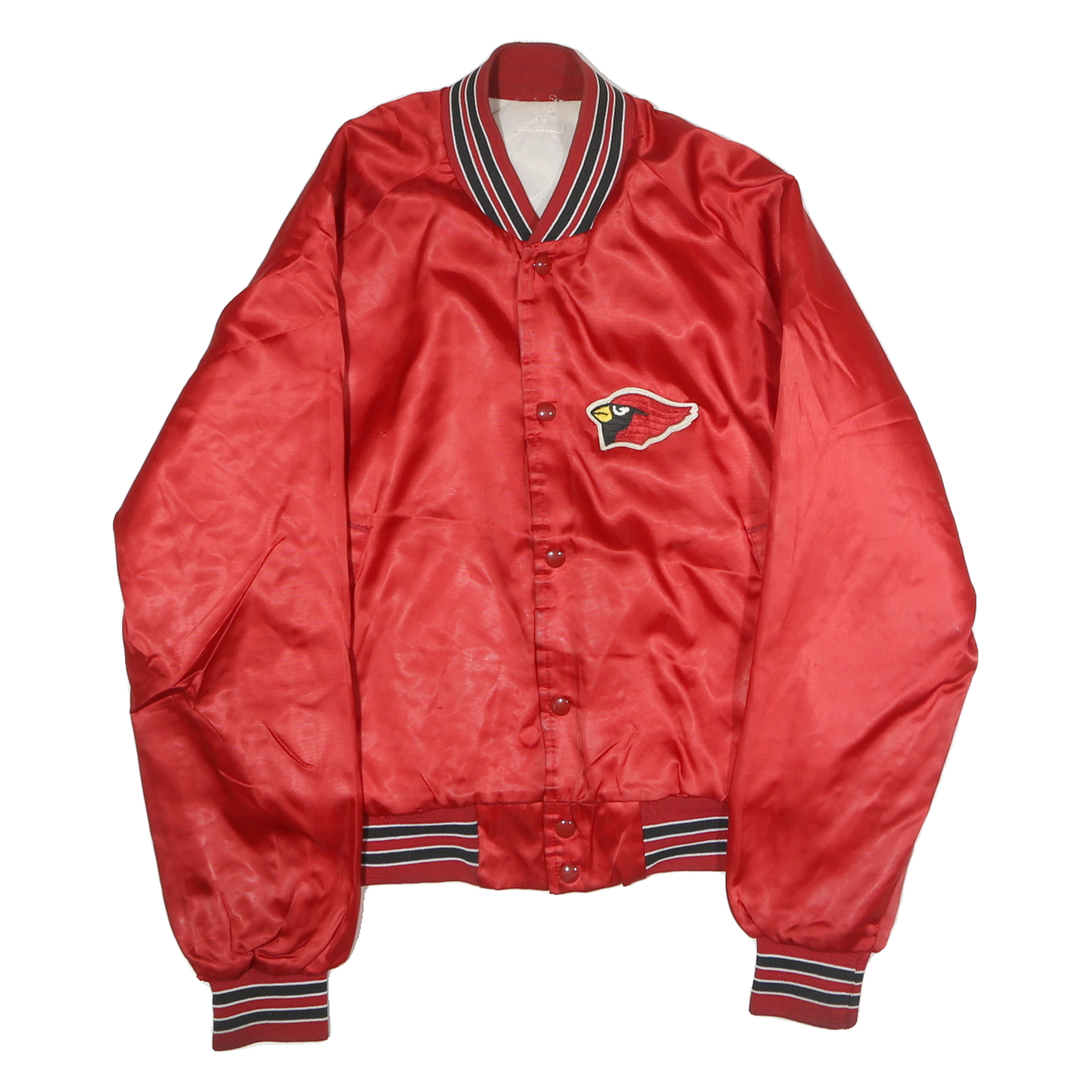 Womens Red Plain Varsity Jacket M Nylon Bomber Zip Retro Casual Lightweight Refurbished - N/A refurbished available on Cerqular