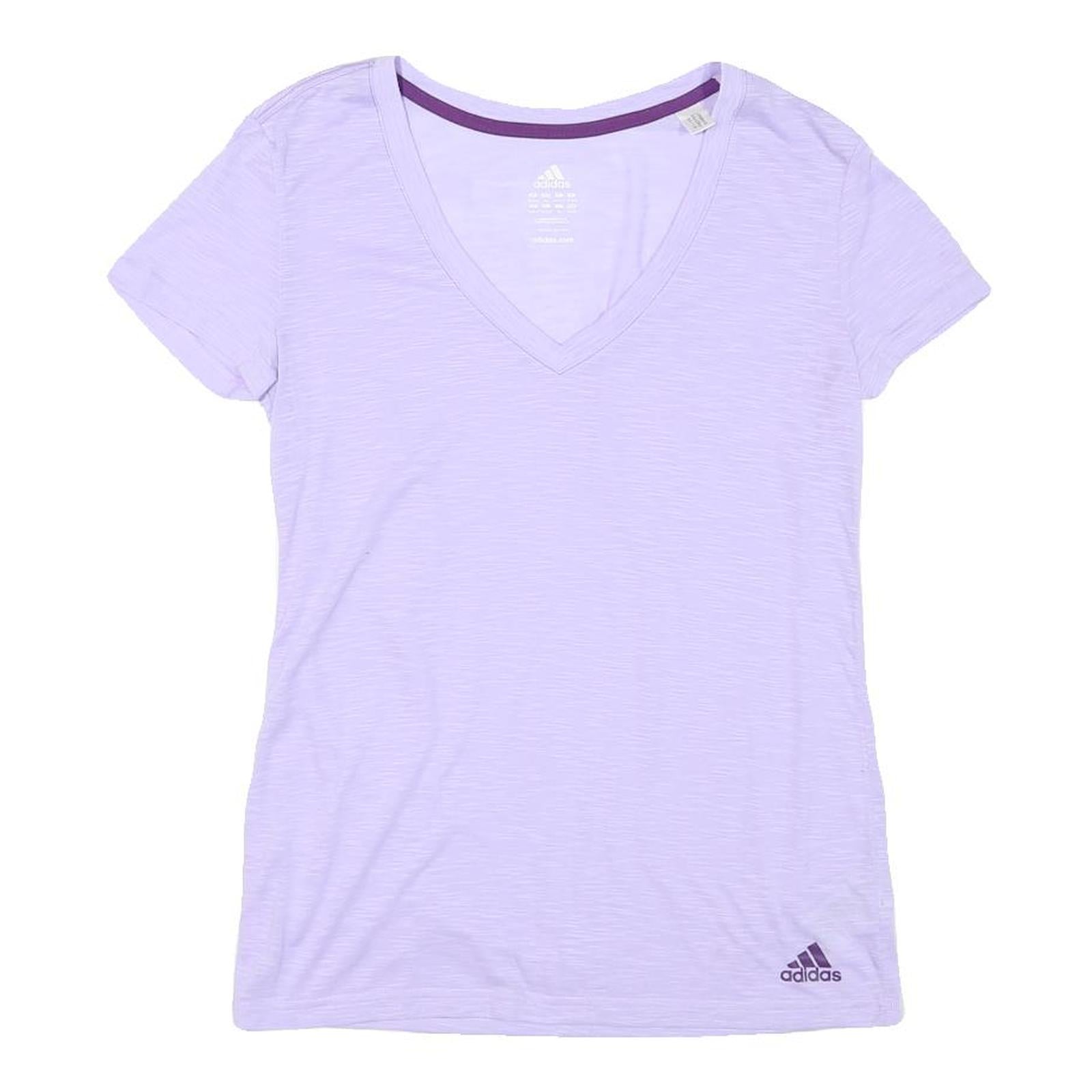ADIDAS Womens Lilac XS V-Neck Polyester Blend T-Shirt Short Sleeve Sport Casual Refurbished - N/A refurbished available on Cerqular