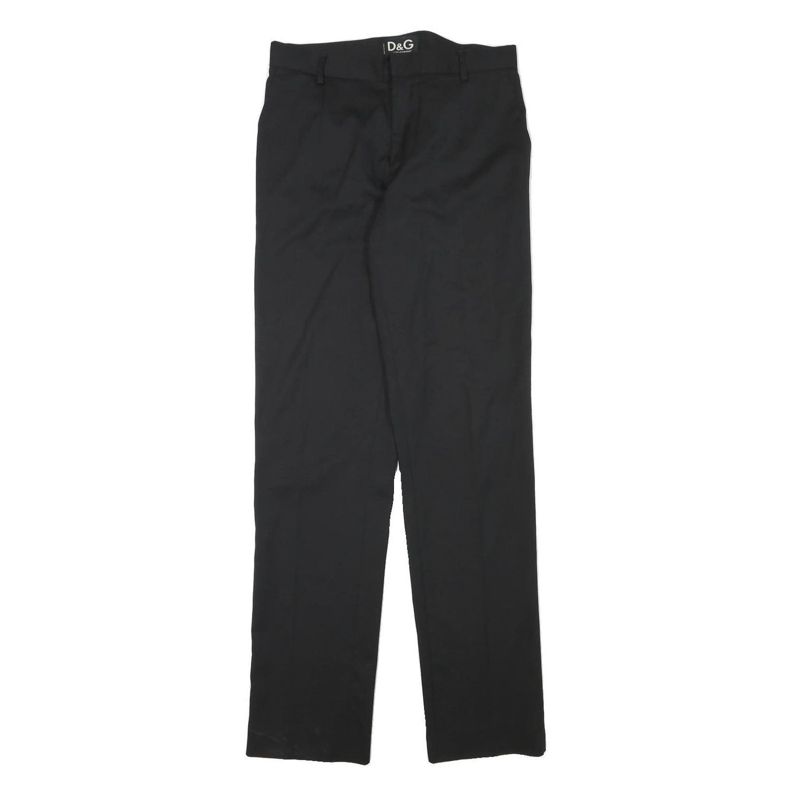DOLCE & GABBANA Mens Wool Blend Black Regular Straight Trousers W29 L33 Classic Refurbished - N/A refurbished available on Cerqular
