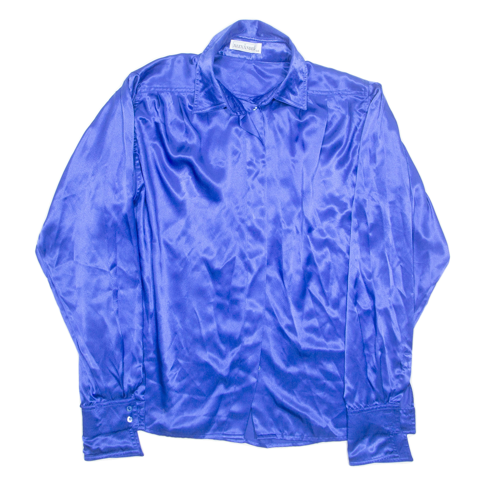 ALEXANDER Womens Shirt Blue Collared Long Sleeve M Refurbished - N/A refurbished available on Cerqular