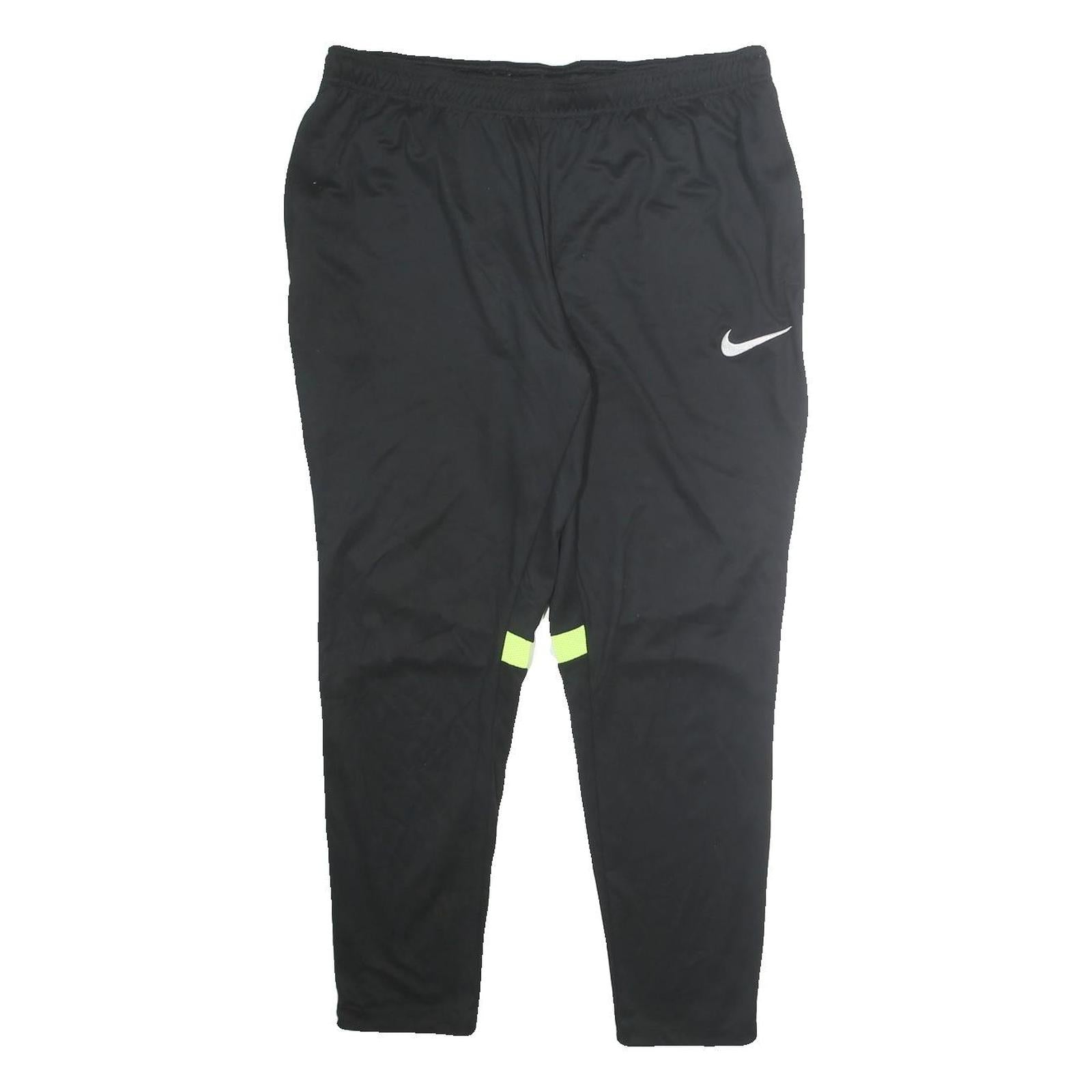 NIKE Mens Joggers Black & Neon Yellow XL W32 L36 Slim Tapered Fitness Track Refurbished - N/A refurbished available on Cerqular