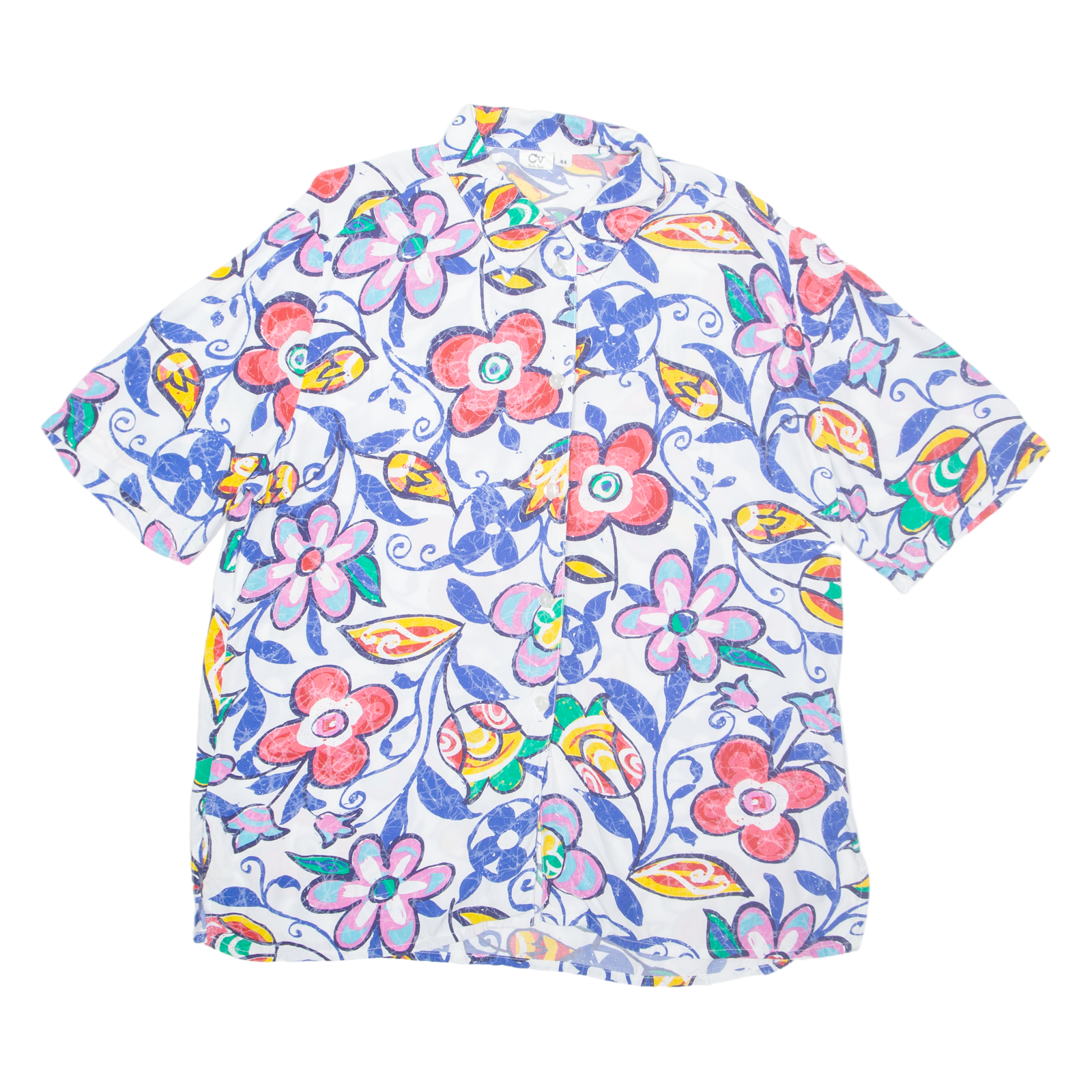 CV Womens Shirt White Floral L Refurbished - N/A refurbished available on Cerqular