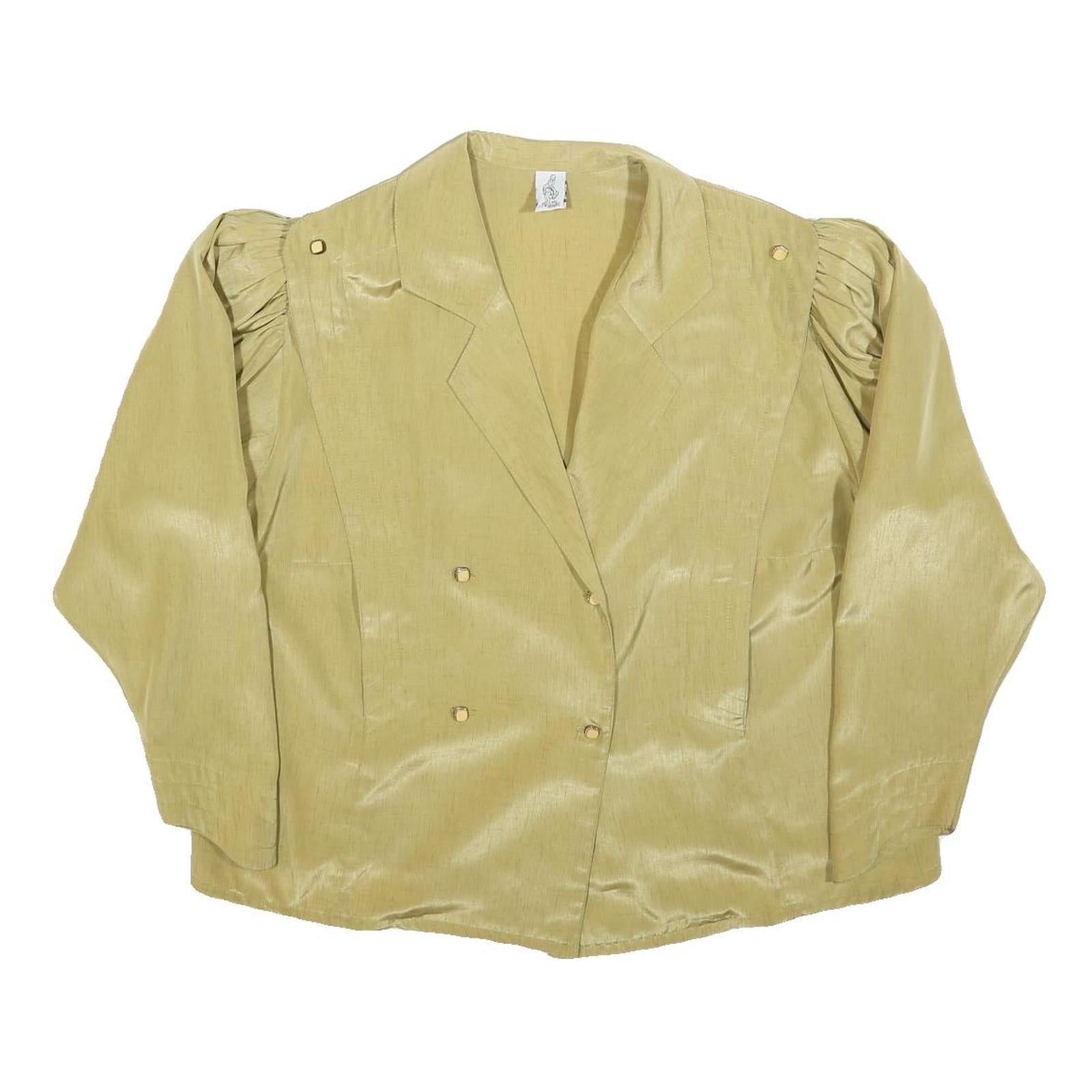 PARIS Womens Yellow Blouse Long Sleeve Collared Plain L Elegant Button Detail Refurbished - N/A refurbished available on Cerqular