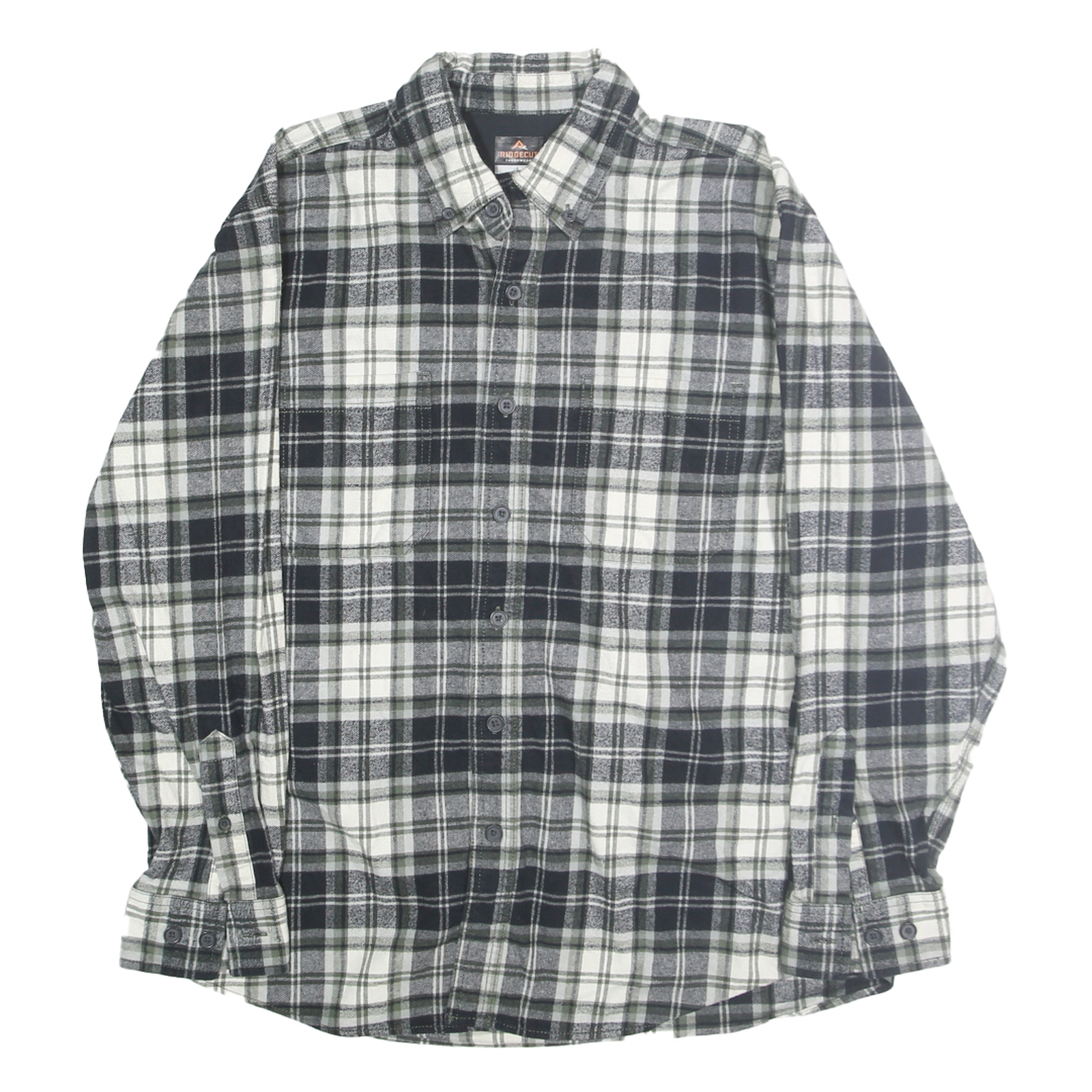 RIDGECUT Mens Black & White Check Shirt L Long Sleeve Button Down Casual Cotton Refurbished - N/A refurbished available on Cerqular