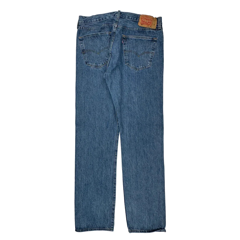 501 Levis Jeans - 36W 30L Blue Cotton Refurbished - Thrifted (note: this is a term often used to describe second- refurbished available on Cerqular