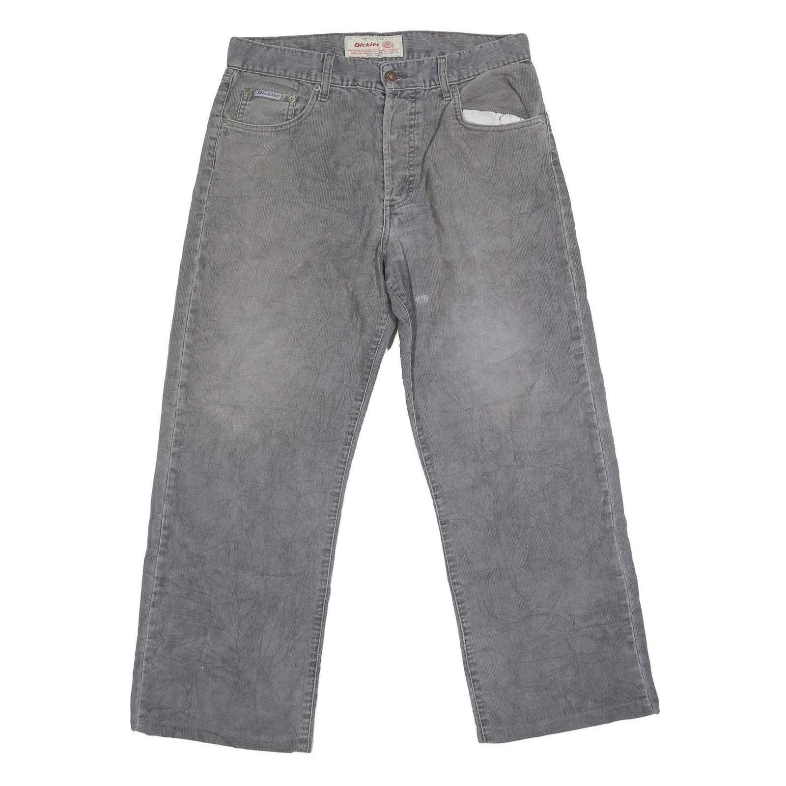 DICKIES Mens Cotton Blend Grey Regular Straight Trousers W34 L27 Workwear Refurbished - N/A refurbished available on Cerqular