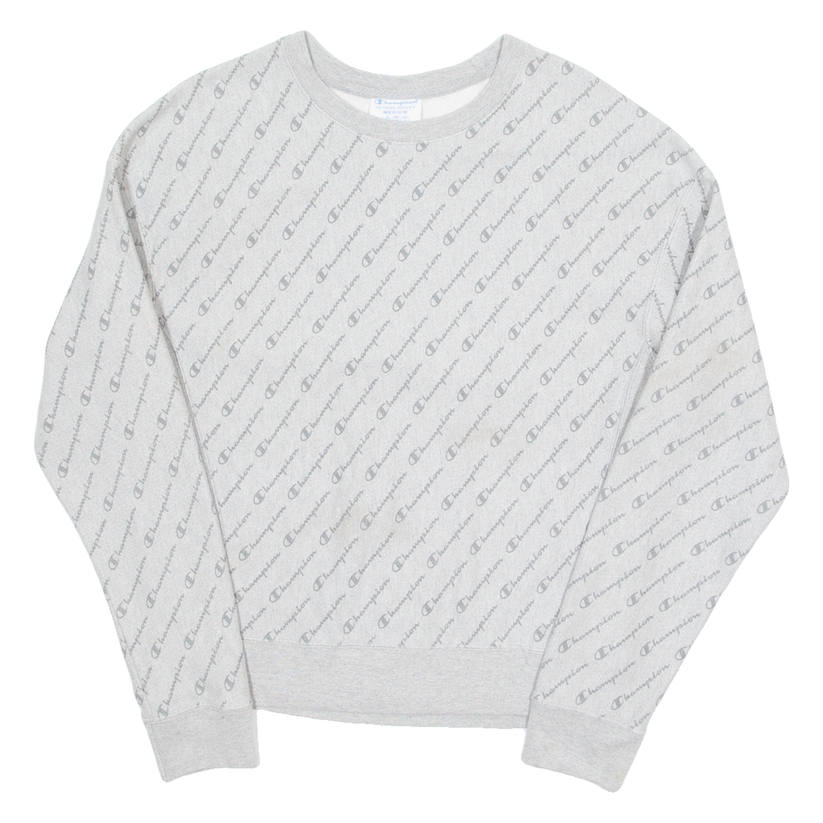 CHAMPION REVERSE WEAVE All Over Print Mens Sweatshirt Grey M Refurbished - N/A refurbished available on Cerqular