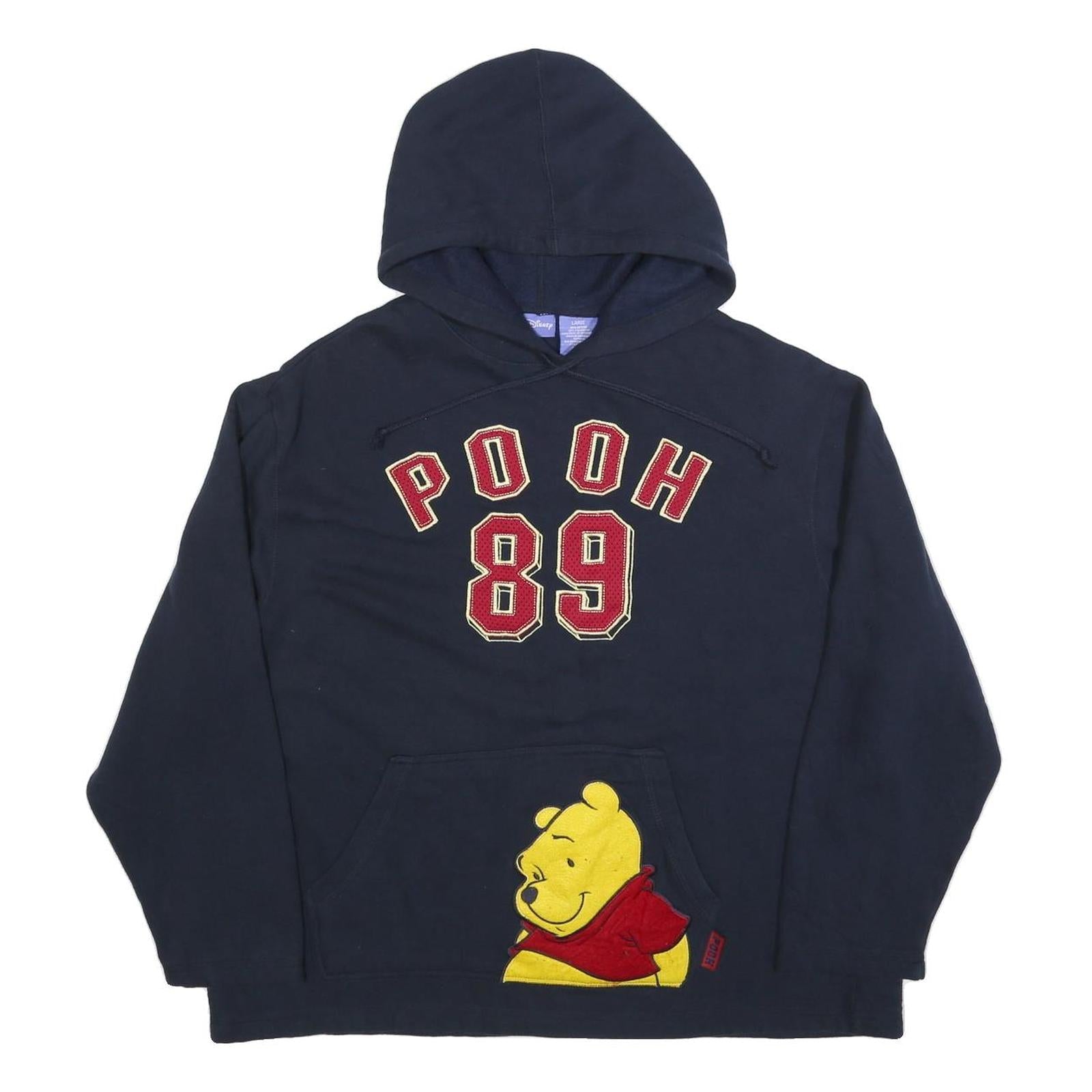 DISNEY Womens Navy Blue Pooh 89 Pullover Hoodie L Cotton Blend Refurbished - N/A refurbished available on Cerqular