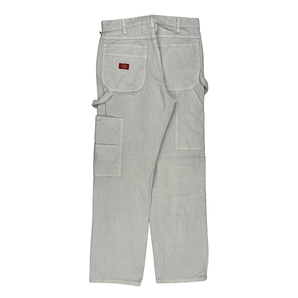 Dickies Double Knee Carpenter Trousers - 31W 32L White Cotton Refurbished - Thrifted (note: this is a term often used to describe second- refurbished available on Cerqular