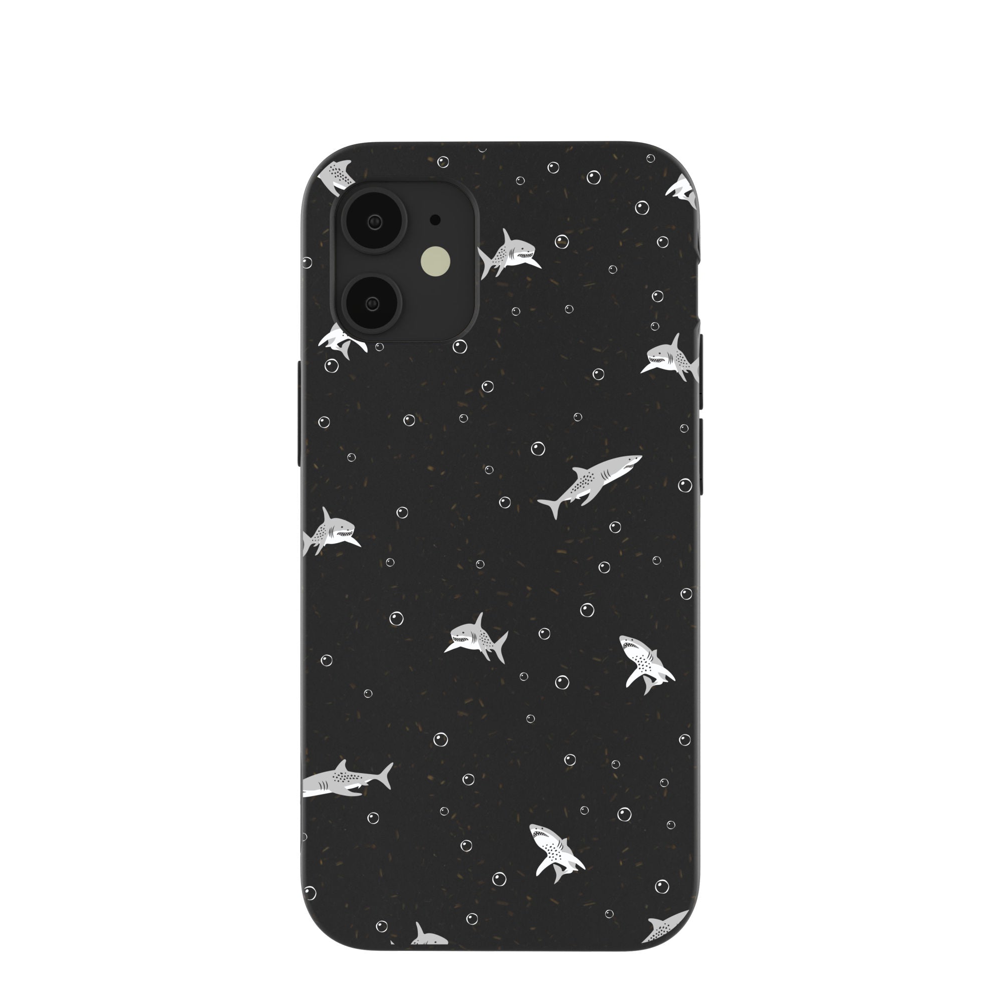 Black Lil Sharks iPhone 12 Mini Case Refurbished - Pela Case refurbished available on Cerqular