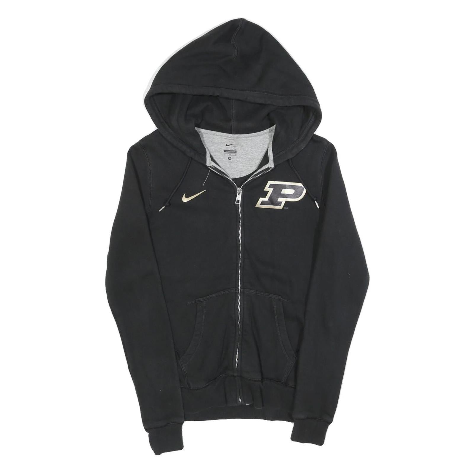 NIKE Womens Black & Grey Zip Up Hoodie M Cotton Blend Casual Sweatshirt Refurbished - N/A refurbished available on Cerqular