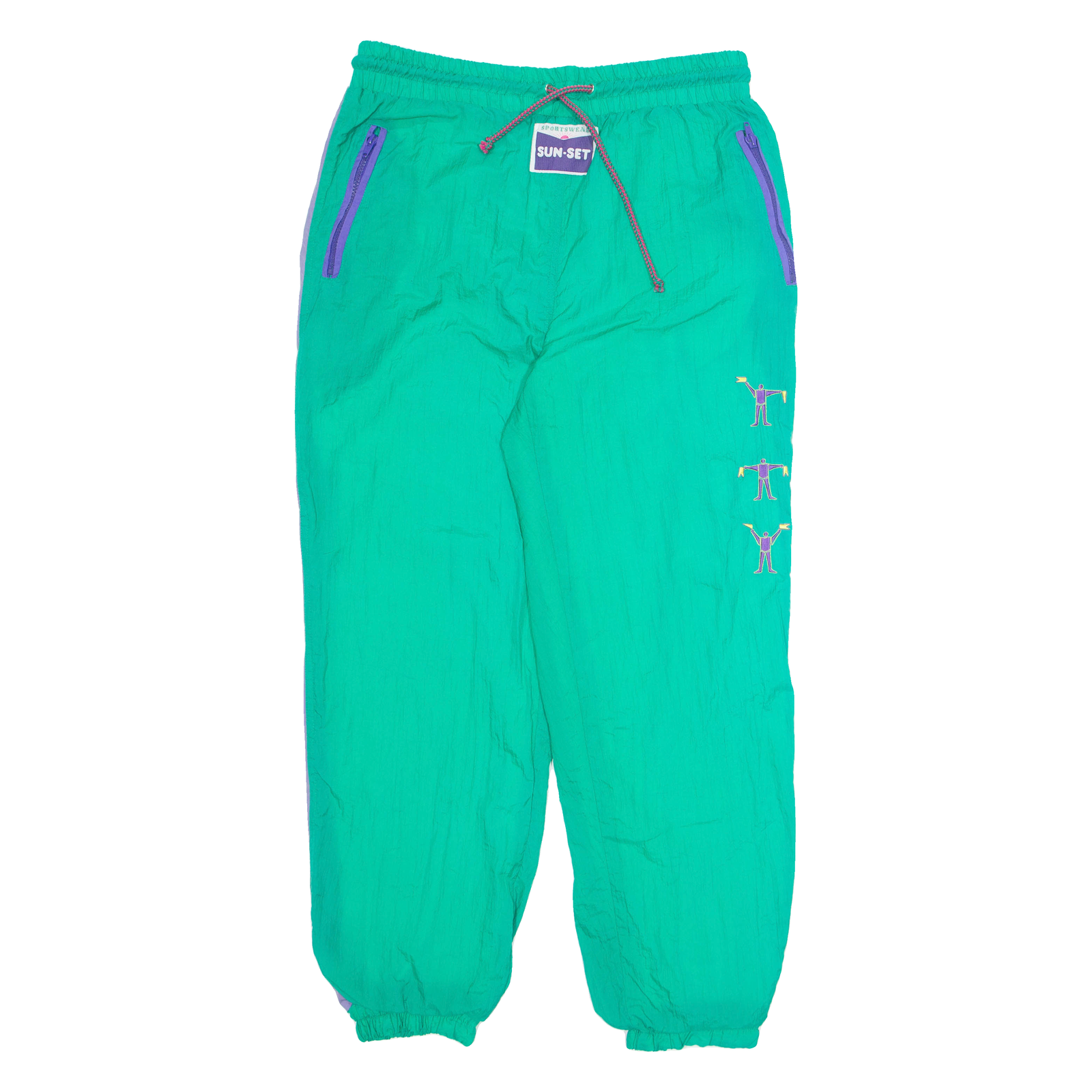 SUN-SET Mens Track Pants Green Tapered M W32 L27 Refurbished - N/A refurbished available on Cerqular