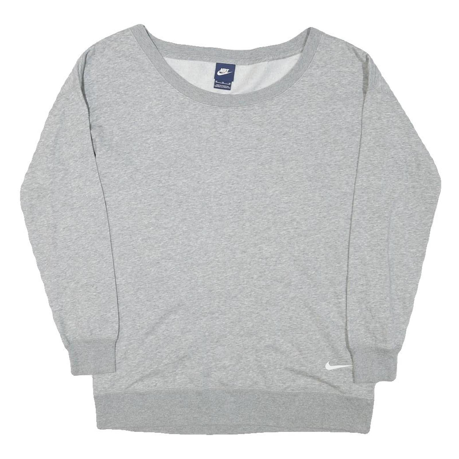 NIKE Womens Grey Sweatshirt Crew Neck M Lightweight Cotton Blend Casual Refurbished - N/A refurbished available on Cerqular