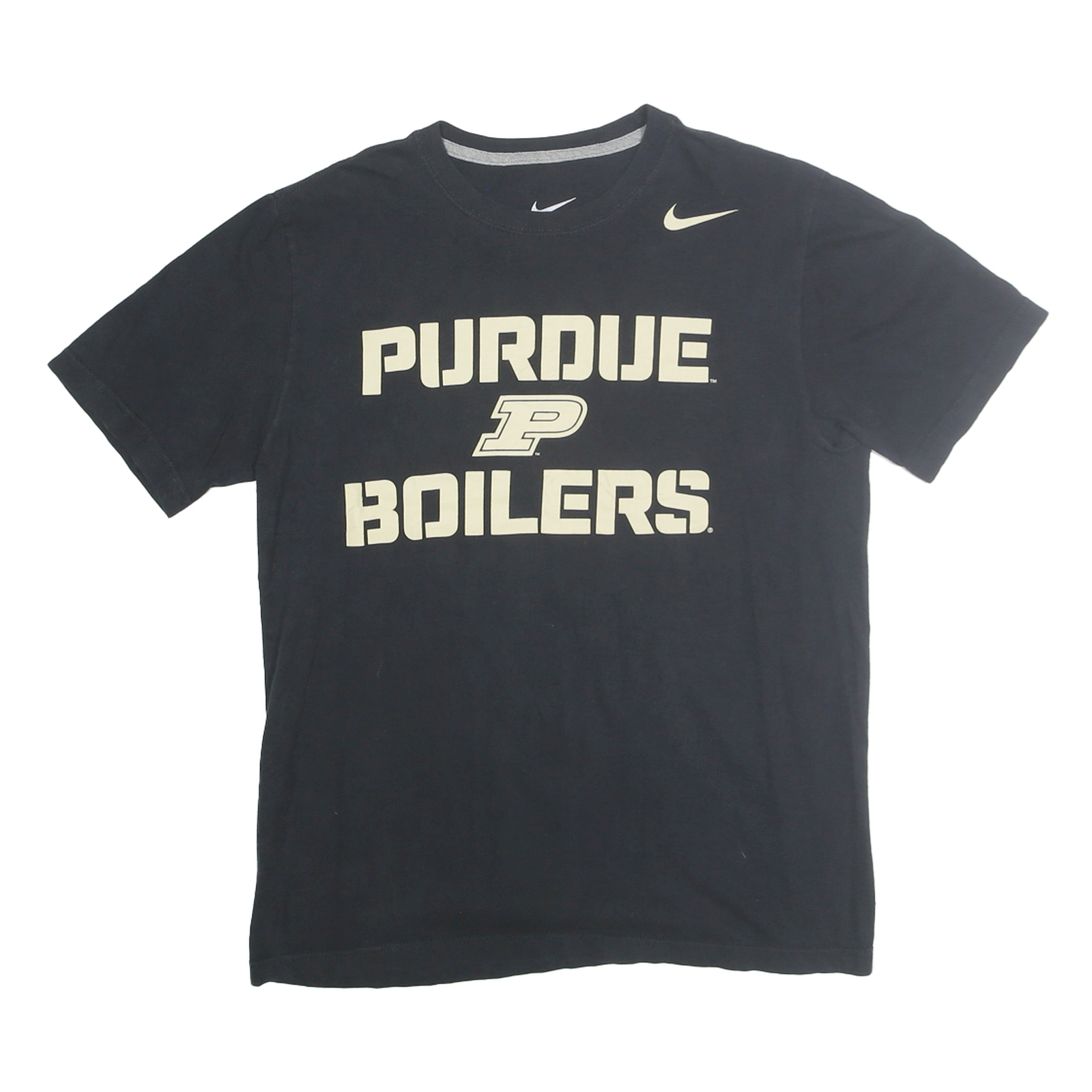 NIKE Mens Black Purdue Boilers Graphic T-Shirt M Short Sleeve Crew Neck Refurbished - N/A refurbished available on Cerqular