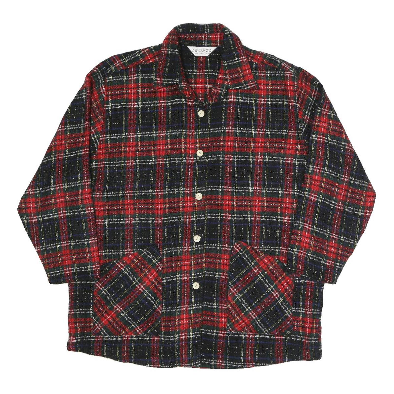 LASOLTH Womens Red & Black Plaid Button Jacket M Polyester Blend Comfortable Refurbished - N/A refurbished available on Cerqular