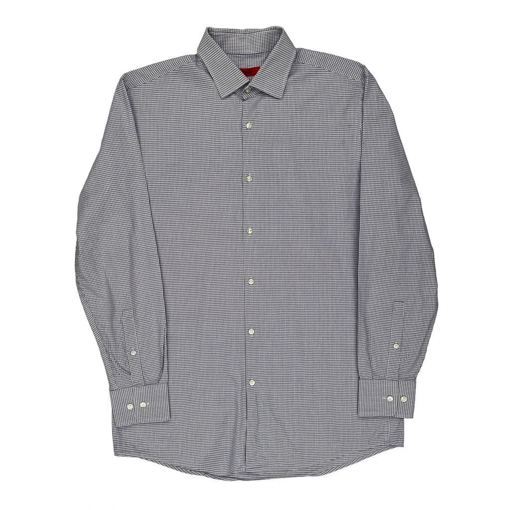 Hugo Boss Checked Shirt - Medium Blue Cotton Refurbished - Thrifted (note: this is a term often used to describe second- refurbished available on Cerqular