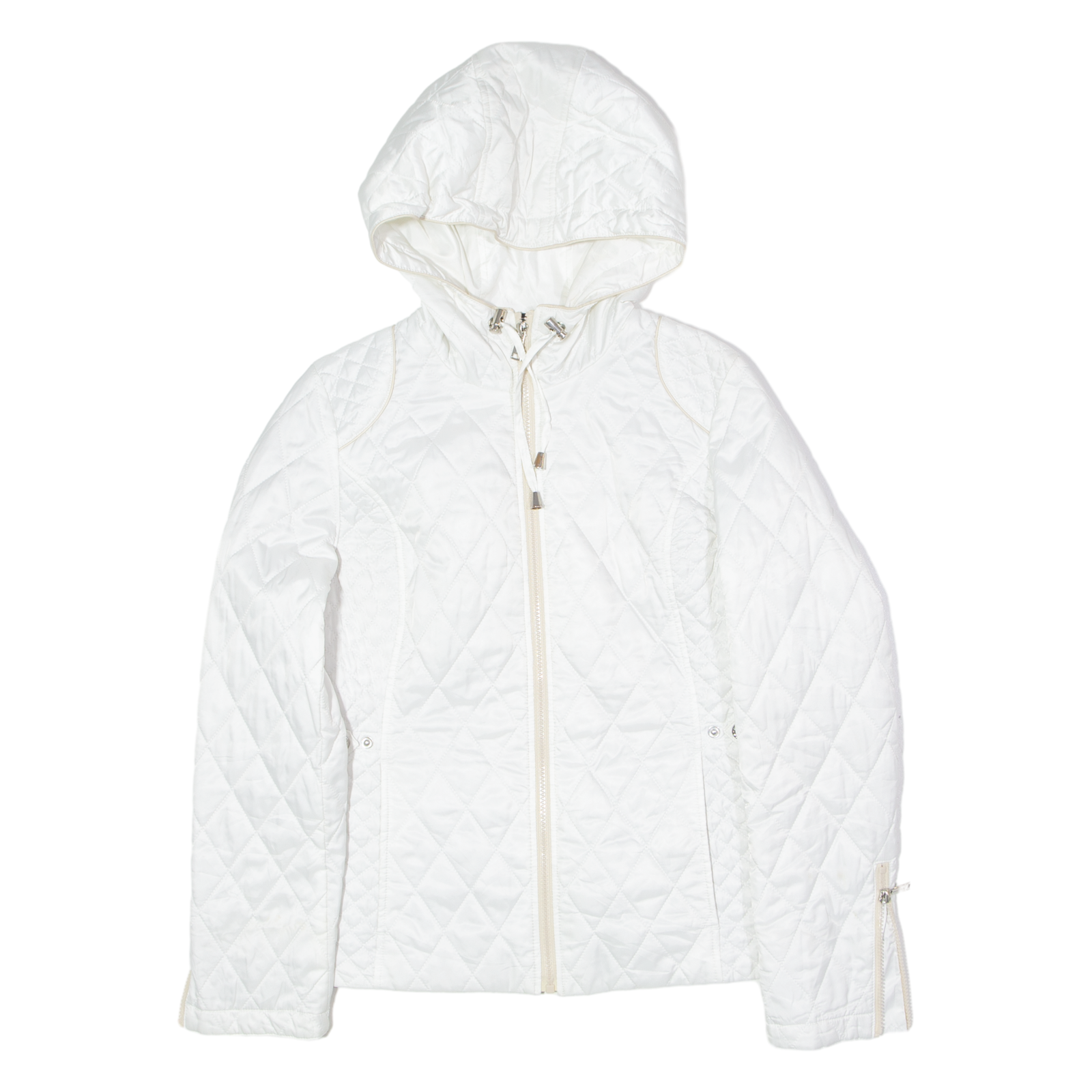 NAUTICA Womens Quilted Jacket White Hooded Diamond S Refurbished - N/A refurbished available on Cerqular