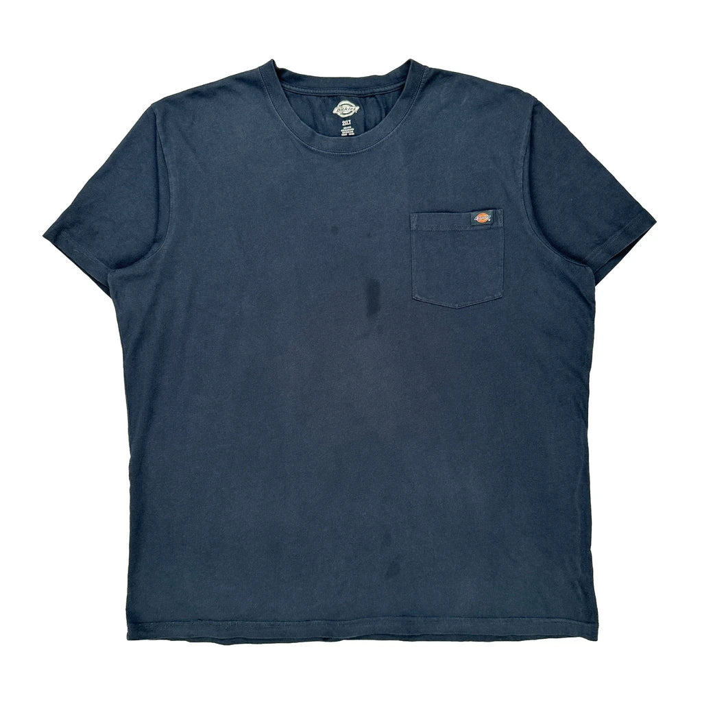 Dickies Tall T-Shirt - 2XL Blue Cotton Refurbished - Thrifted (note: this is a term often used to describe second- refurbished available on Cerqular