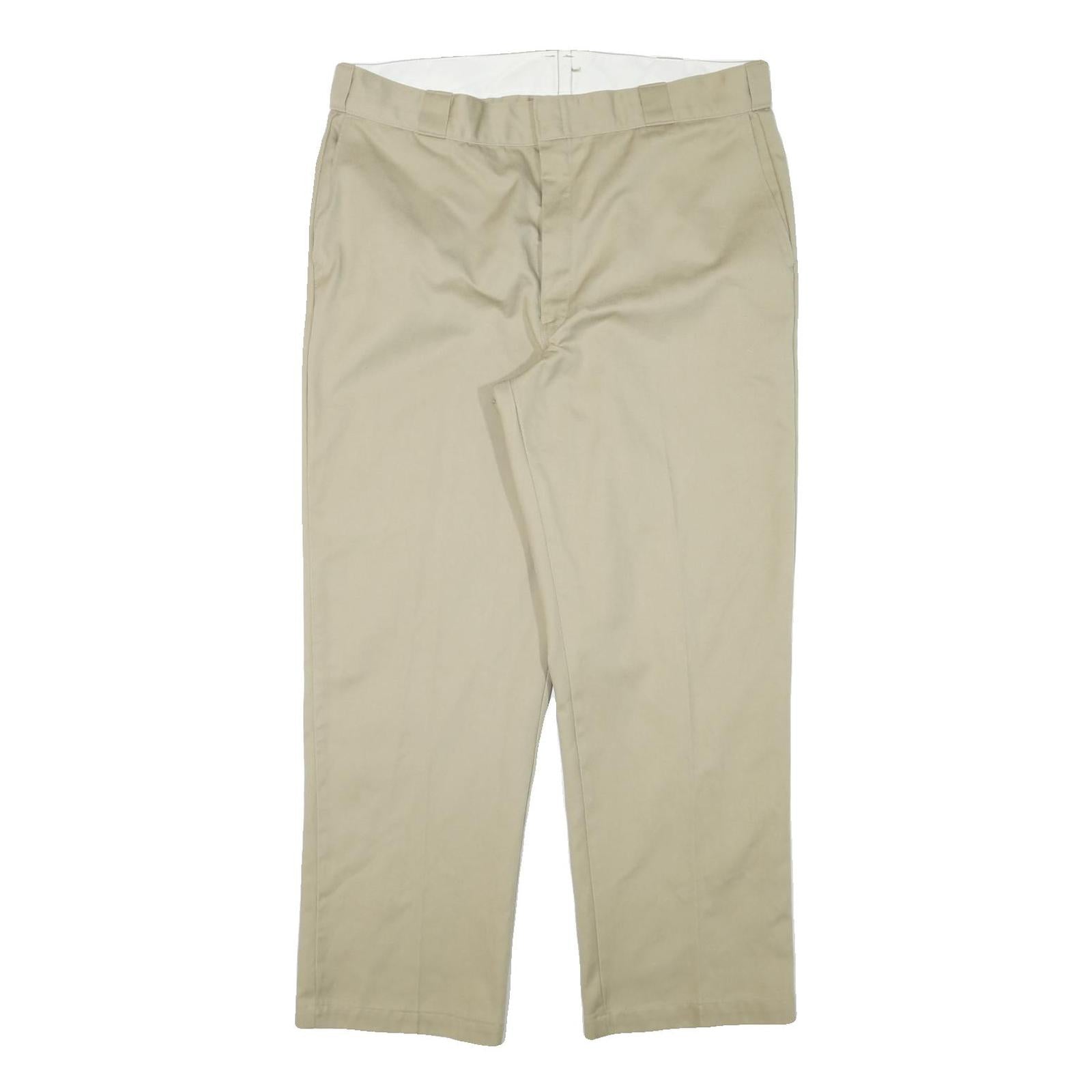 DICKIES Mens Regular Fit Beige Cotton Blend Trousers W38 L30 Workwear Casual Refurbished - N/A refurbished available on Cerqular