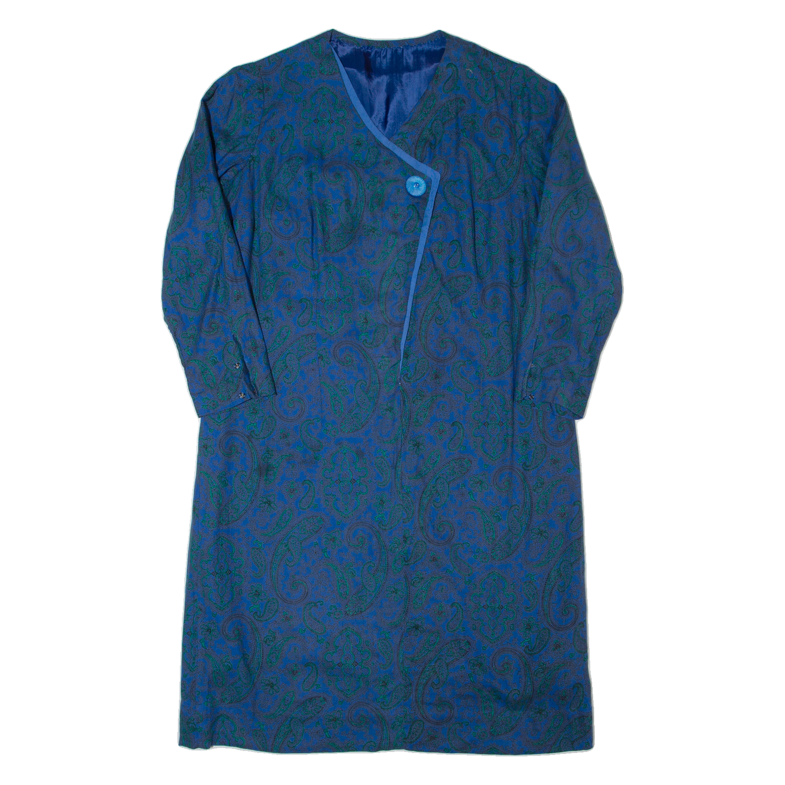 Womens Day Dress Blue 90s Paisley Midi L Refurbished - N/A refurbished available on Cerqular