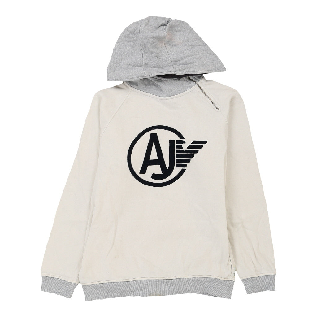 Buy Age 14 Armani Jeans Hoodie - Large White Cotton Refurbished - $14.86 Age 14 Armani Jeans Hoodie - Large White Cotton Refurbished - Thrifted (note: this is a term often used to describe second- refurbished available on Cerqular