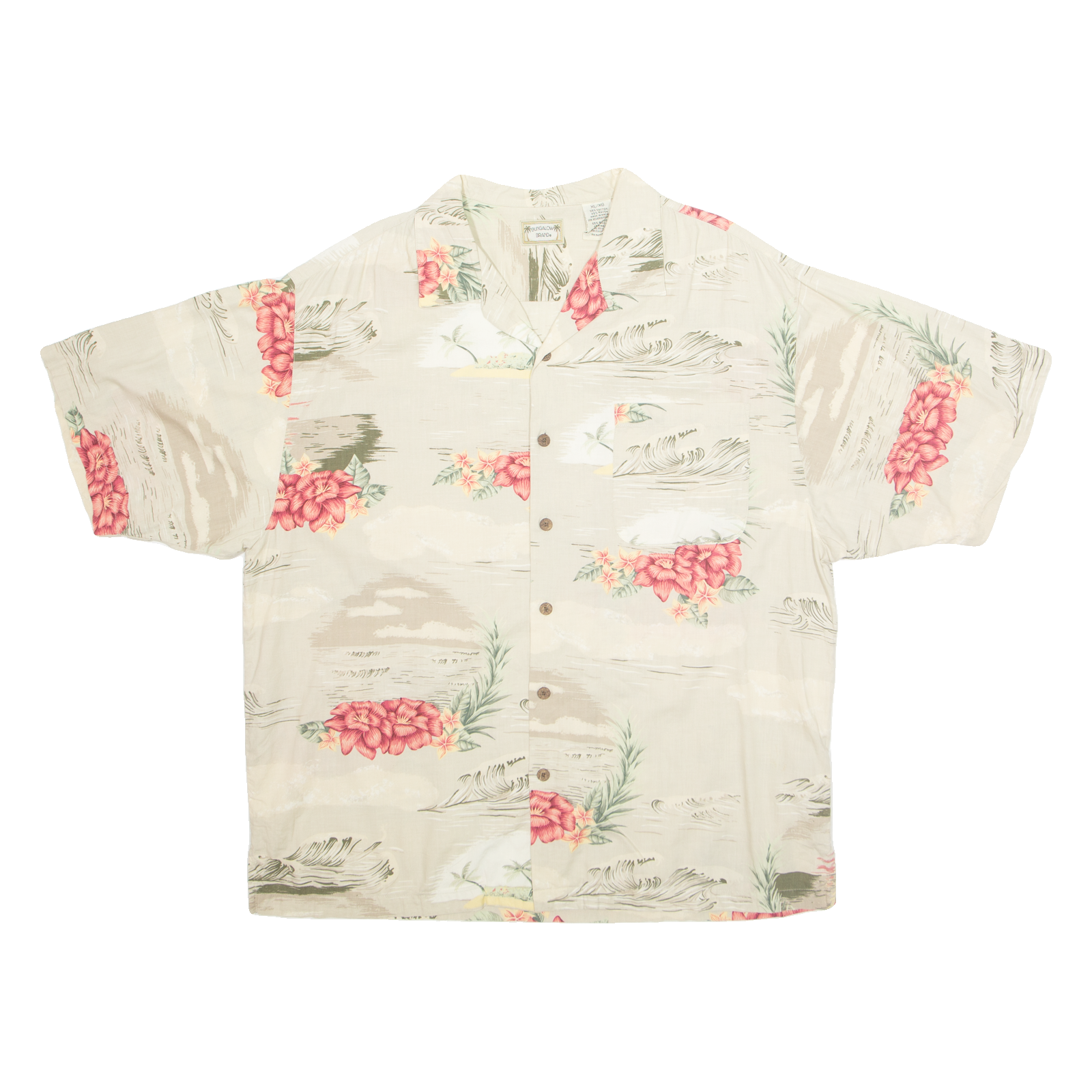 BUNGALOW BRAND Mens Hawaiian Shirt Beige Floral XL Refurbished - N/A refurbished available on Cerqular