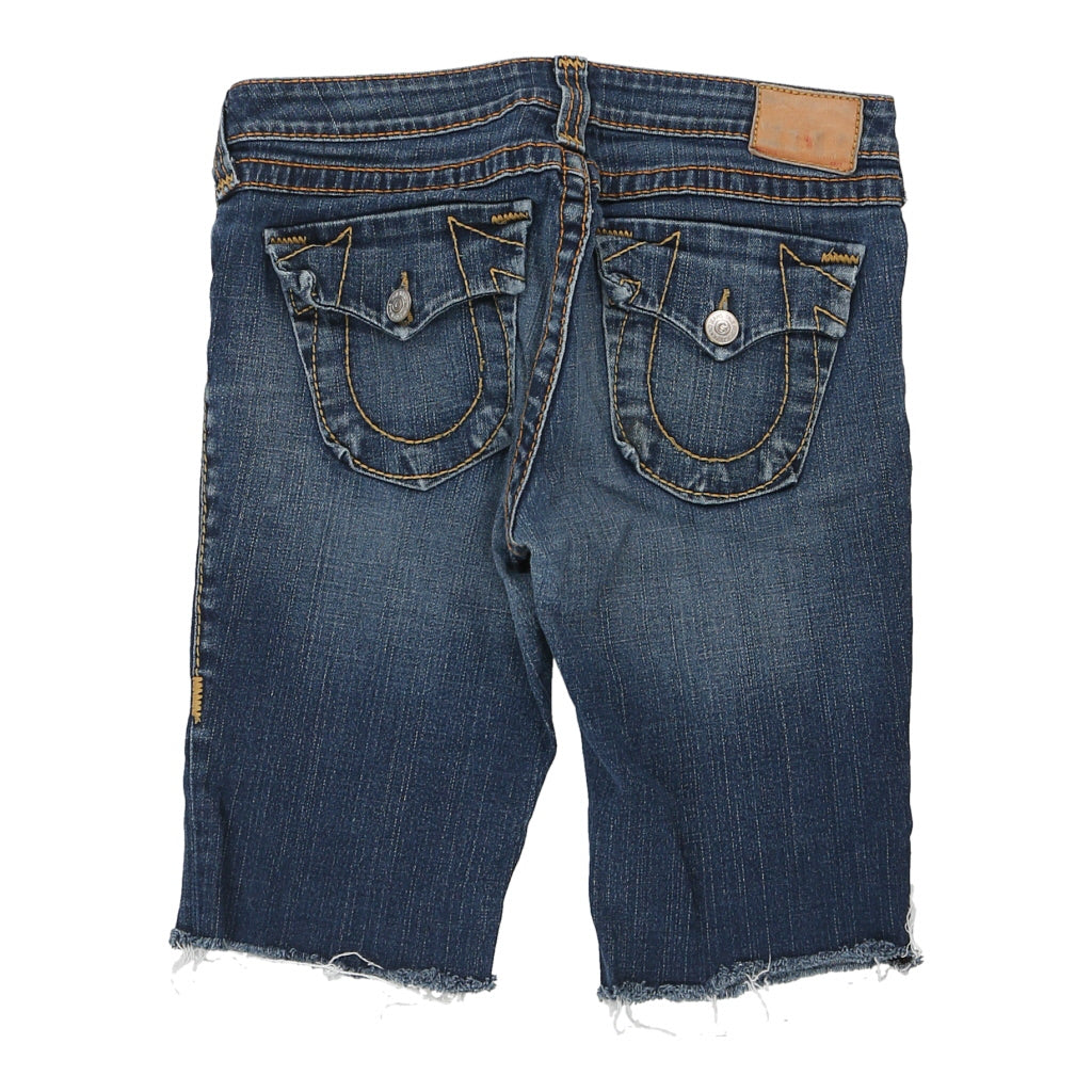 True Religion Denim Shorts - 31W 11L Blue Cotton Refurbished - Thrifted (note: this is a term often used to describe second- refurbished available on Cerqular