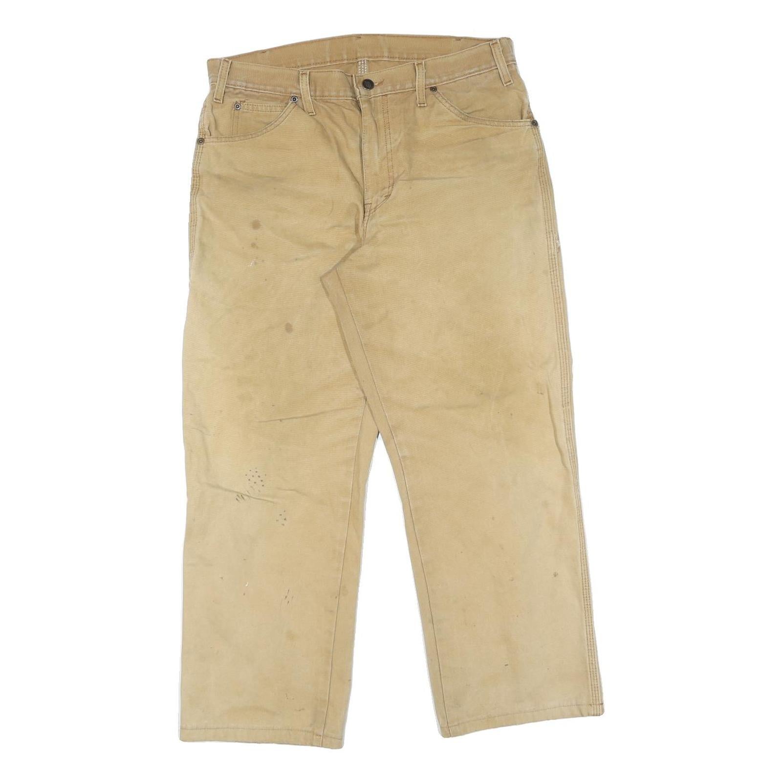 DICKIES Mens Regular Fit Beige Denim W32 L28 Workwear Zip Closure Jeans Refurbished - N/A refurbished available on Cerqular