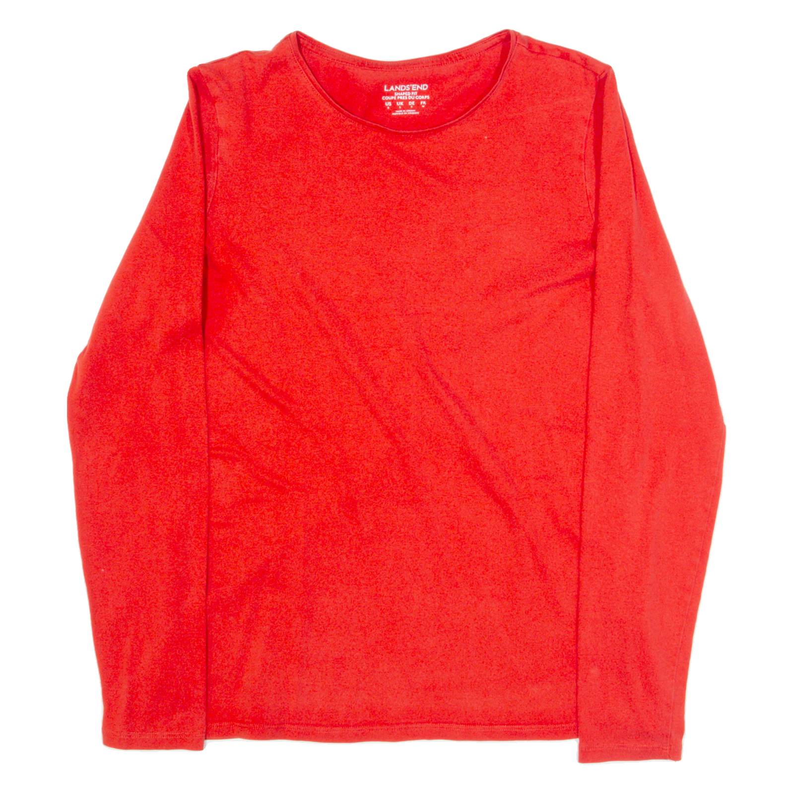 LANDS END Womens T-Shirt Red Long Sleeve S Refurbished - N/A refurbished available on Cerqular