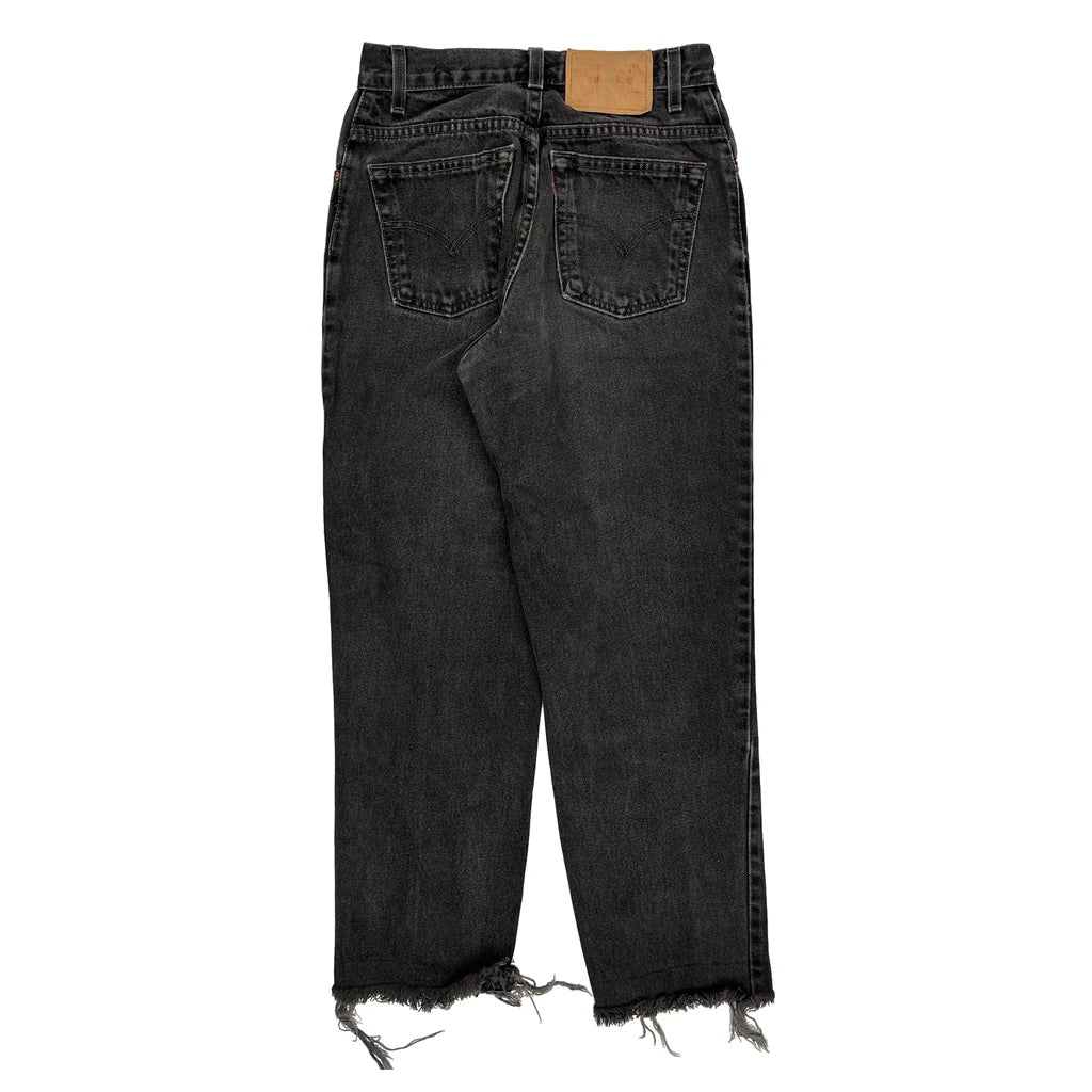 Levis Jeans - 27W 28L Black Denim Refurbished - Thrifted (note: this is a term often used to describe second- refurbished available on Cerqular