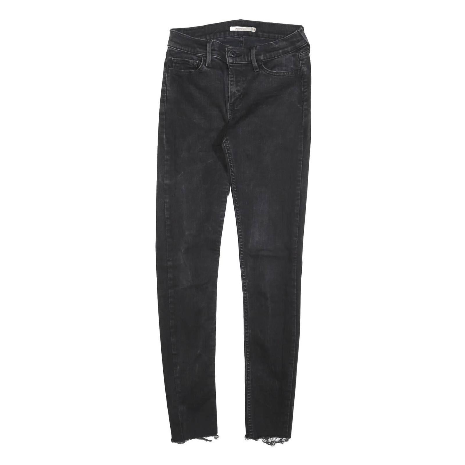 LEVI'S 710 Slim Womens Jeans Black Denim Raw W28 L28 Frayed Hem Stretch Refurbished - N/A refurbished available on Cerqular