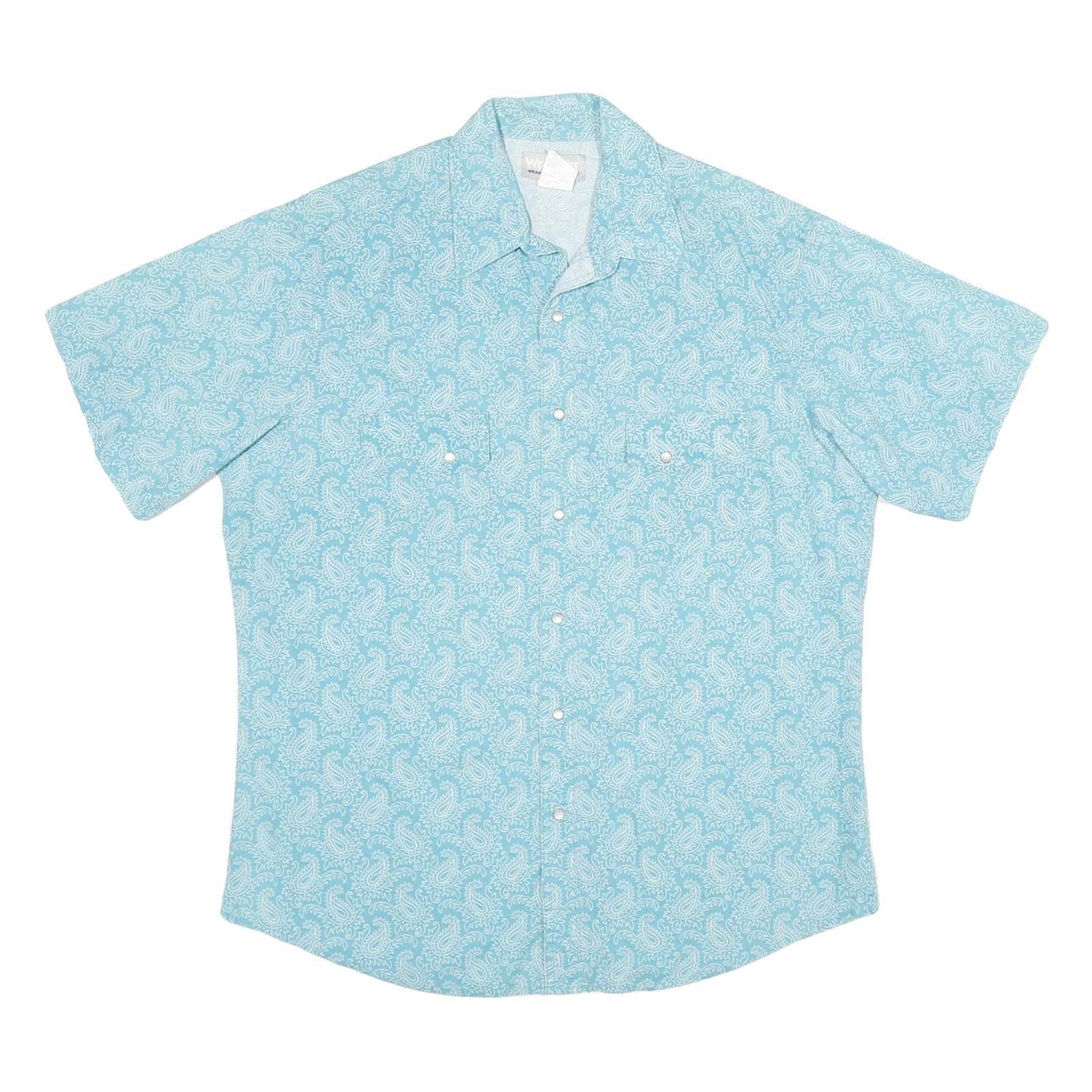 Buy WRANGLER Mens Light Blue Paisley Cotton Shirt L Summer Casual Short Sleeve Refurbished - $33.79 WRANGLER Mens Light Blue Paisley Cotton Shirt L Summer Casual Short Sleeve Refurbished - N/A refurbished available on Cerqular