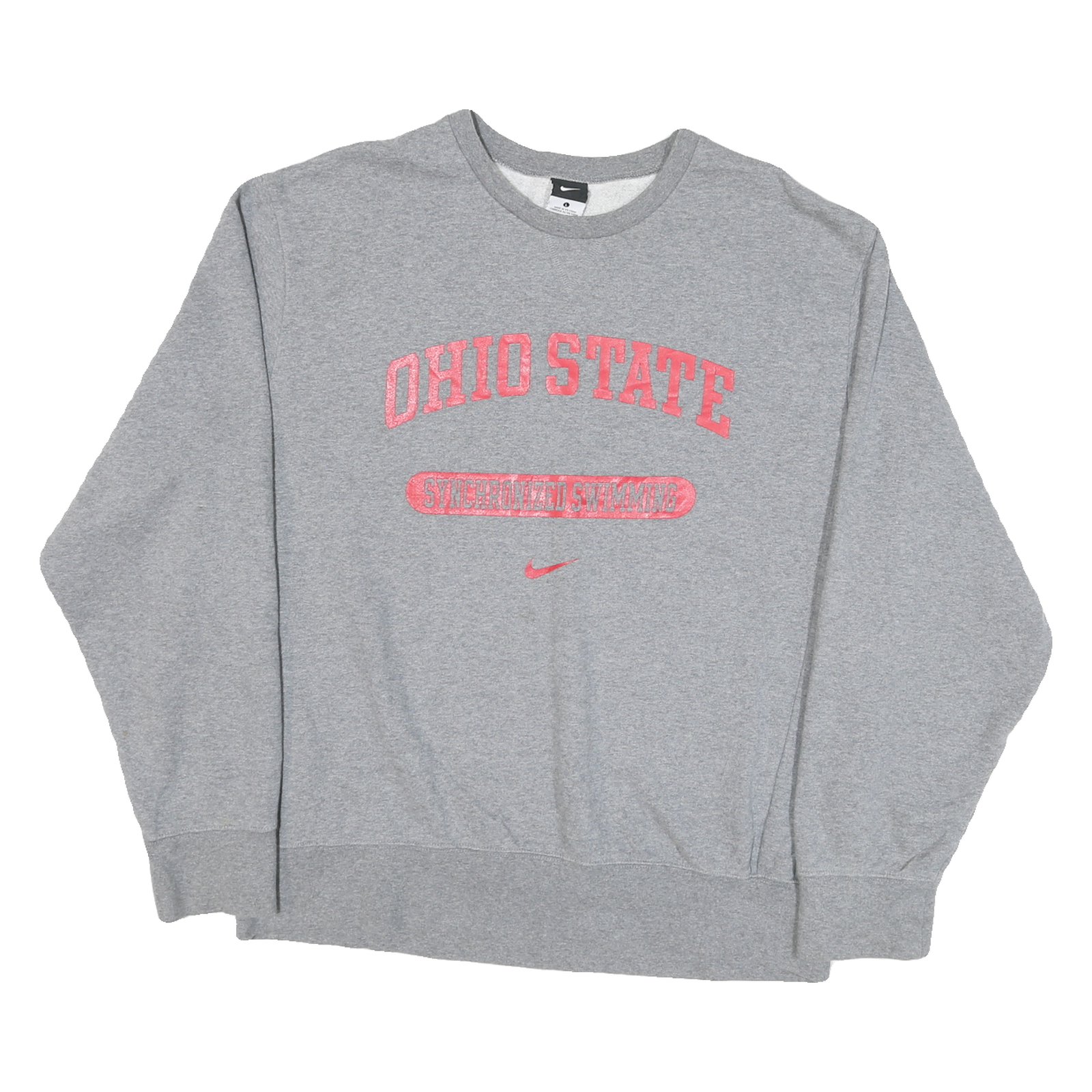 NIKE Mens Grey Ohio State Synchronized Swimming Crew Neck L Pullover Sweatshirt Refurbished - N/A refurbished available on Cerqular