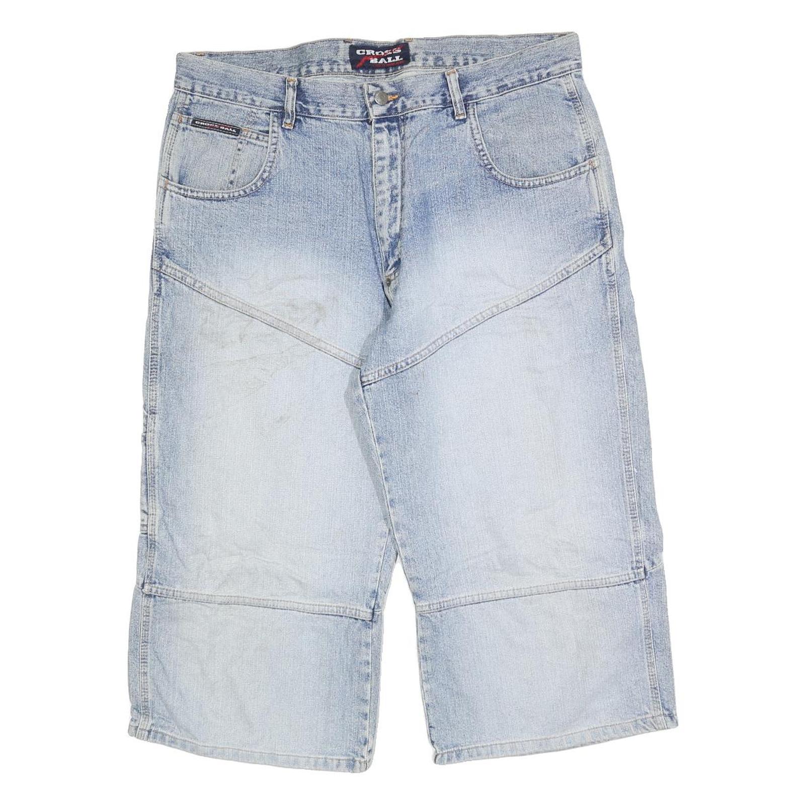 CROSSBALL Mens Denim Blue Casual Shorts M W34 Cotton Blend Relaxed Fit Utility Refurbished - N/A refurbished available on Cerqular