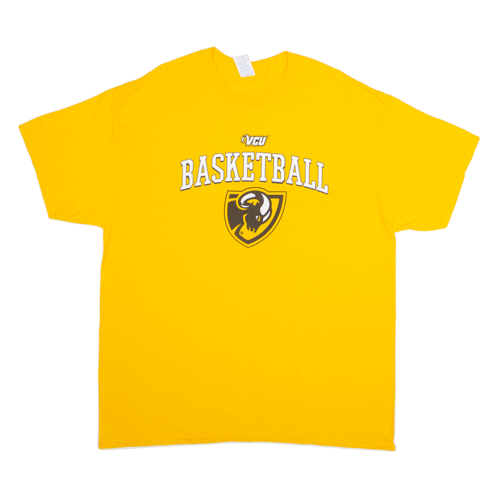 GILDAN VCU Basketball Mens T-Shirt Yellow USA Crew Neck XL Refurbished - N/A refurbished available on Cerqular