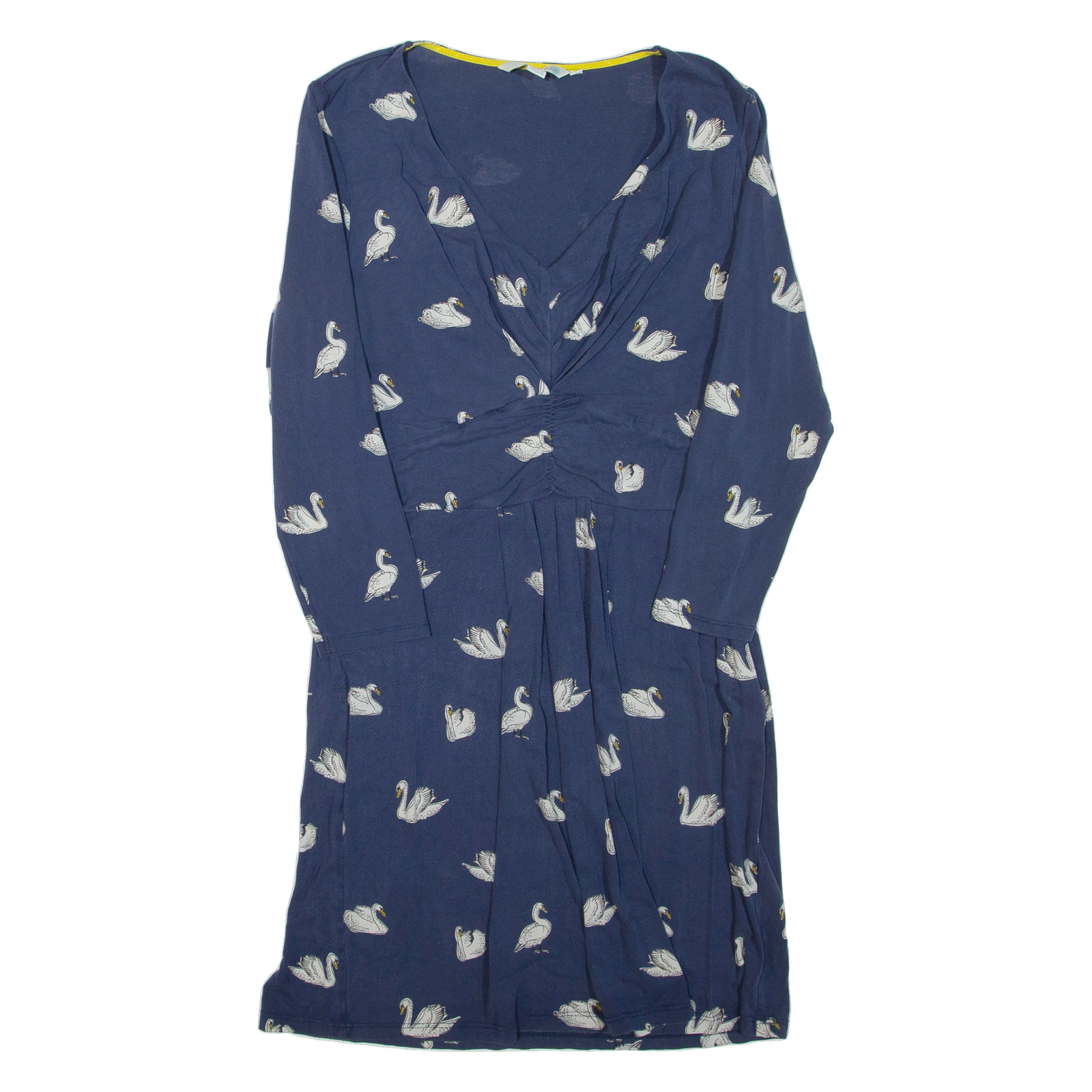 BODEN Swan Womens Day Dress Blue Viscose Long Sleeve Short UK 12 Refurbished - N/A refurbished available on Cerqular