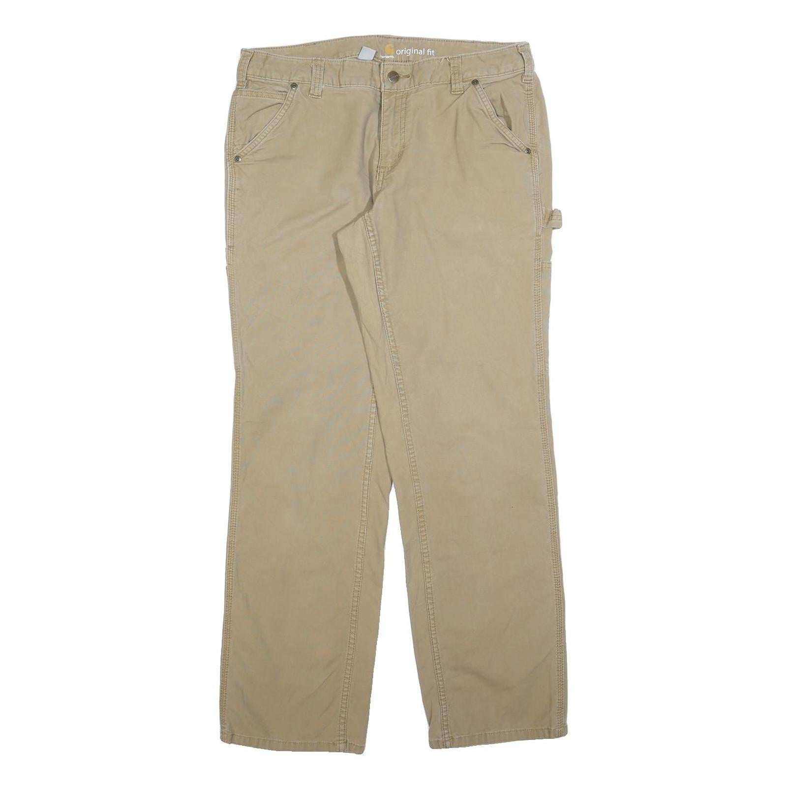 CARHARTT Womens Cotton Blend Beige Regular Fit Straight Leg Trousers W32 L32 Refurbished - N/A refurbished available on Cerqular