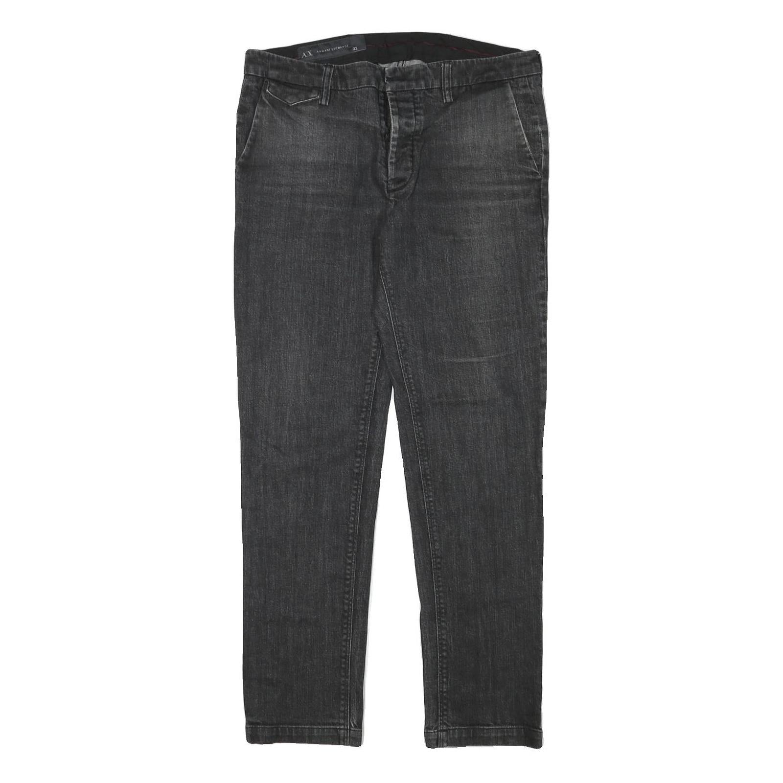 ARMANI EXCHANGE Womens Jeans Black Slim Skinny Denim W32 L30 Cotton Blend Zip Refurbished - N/A refurbished available on Cerqular
