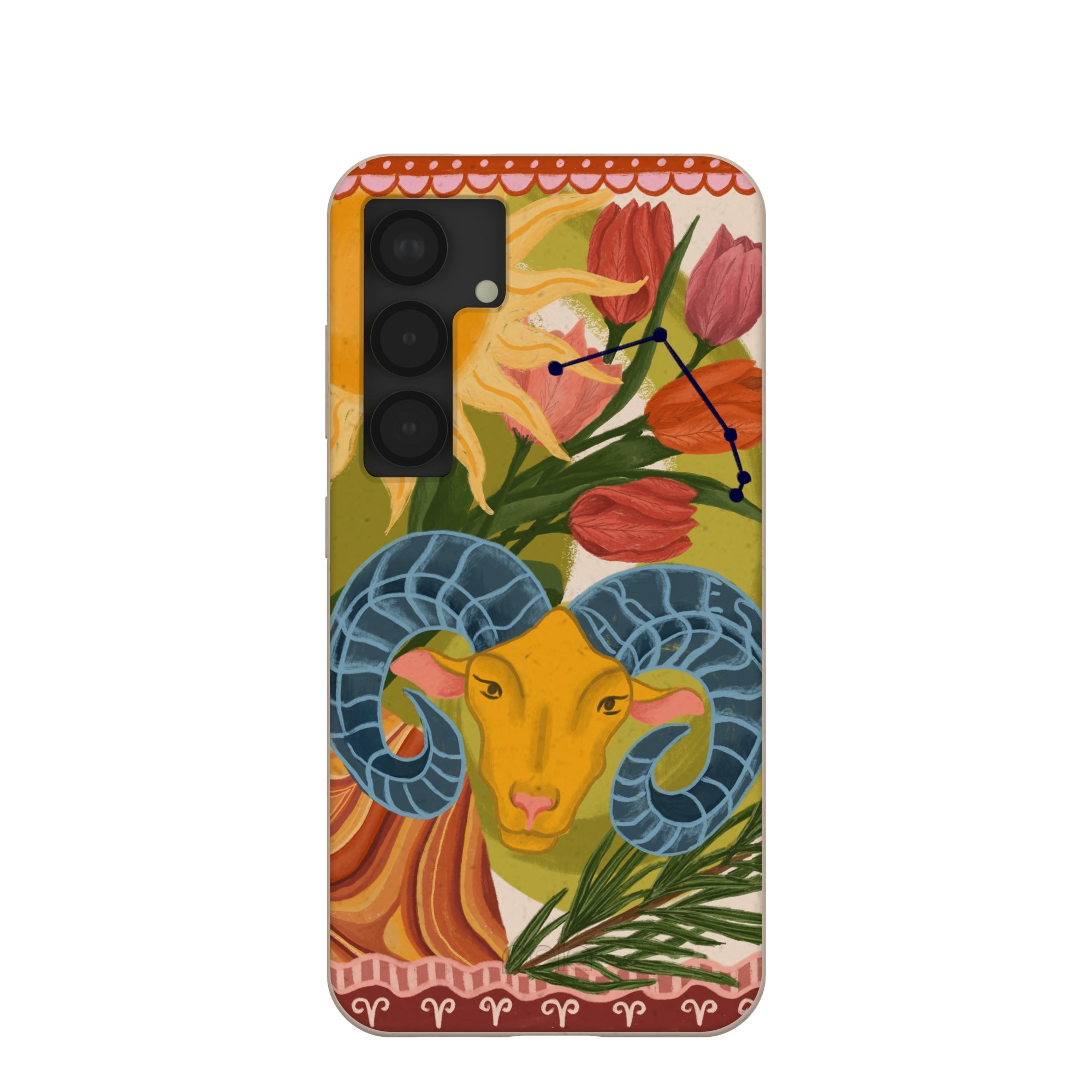 Seashell Aries Ram Samsung Galaxy S25 Case Refurbished - Pela Case refurbished available on Cerqular