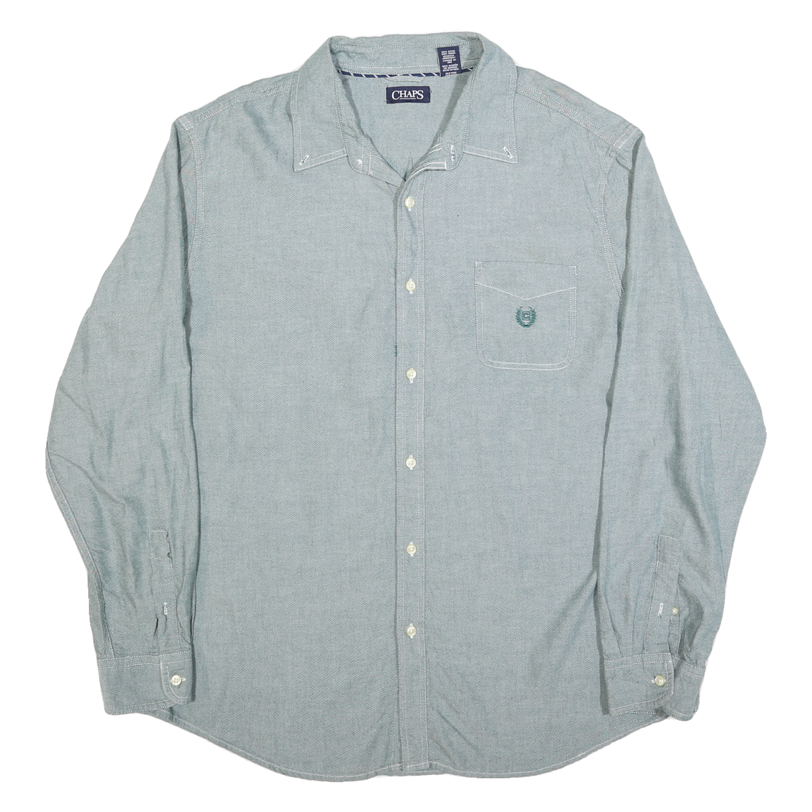 CHAPS Mens Blue 2XL Long Sleeve Cotton Blend Shirt Casual Workwear Refurbished - N/A refurbished available on Cerqular