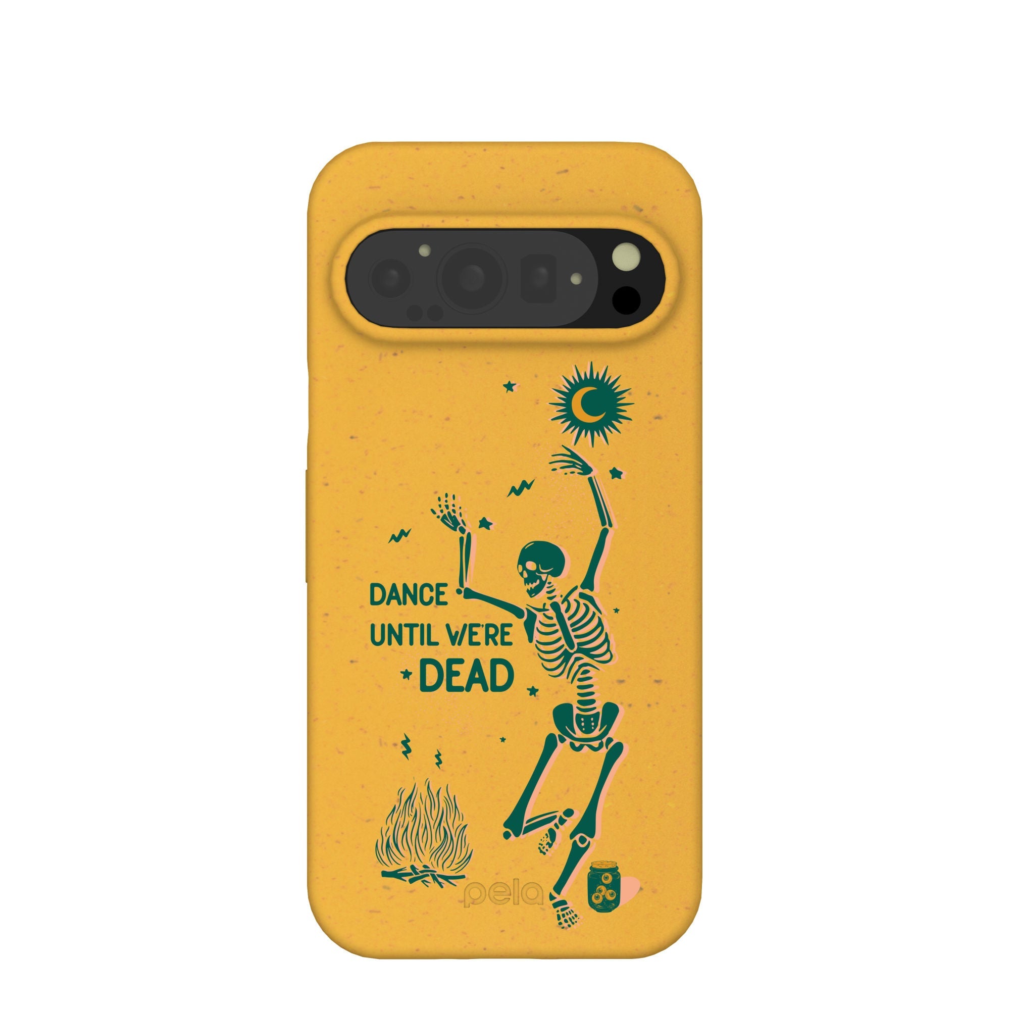 Honey Dancing Skeleton Google Pixel 9/9 Pro Case Refurbished - Pela Case refurbished available on Cerqular