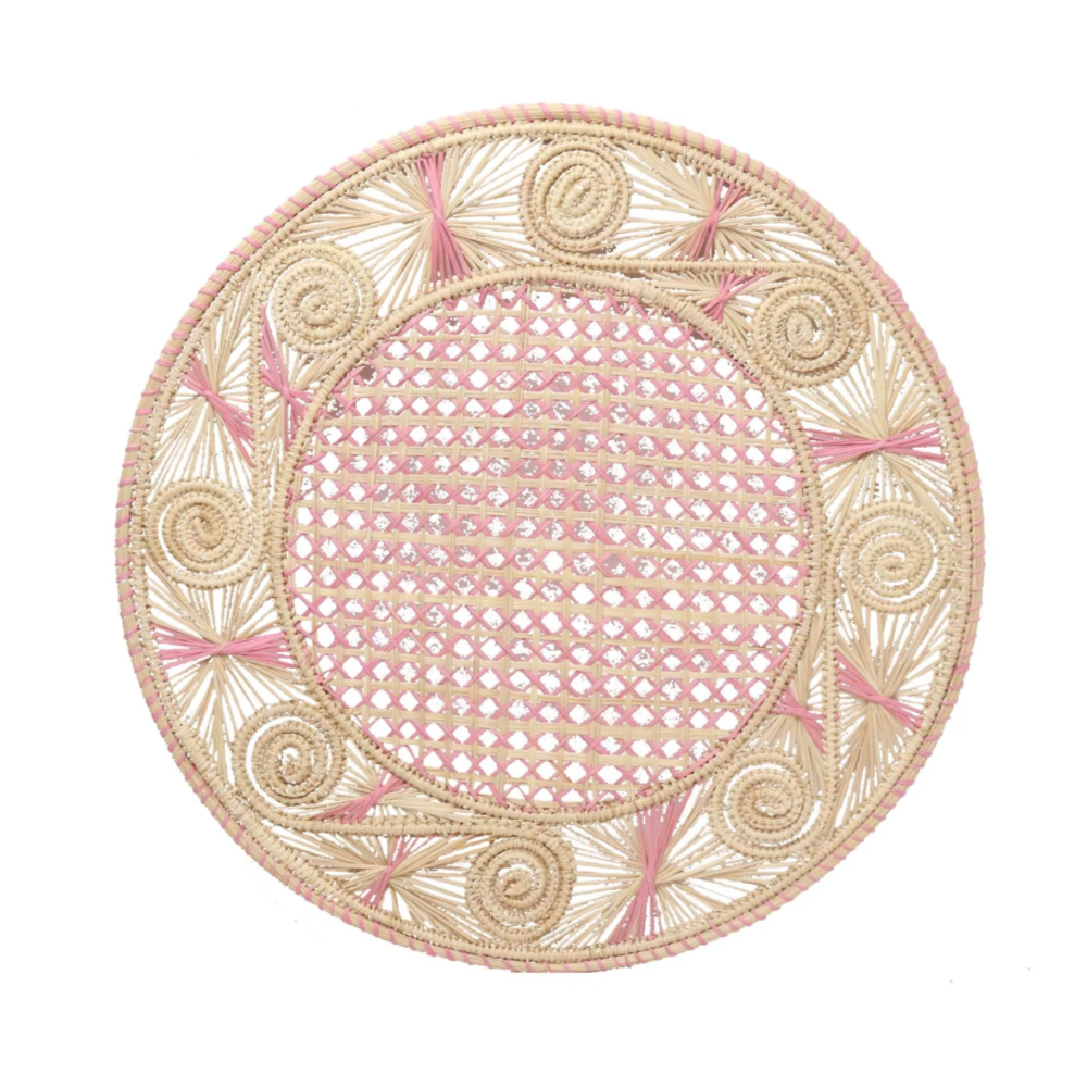 Caracoli Color Placemat - Pack of 6 - Table Decor | Color: Pink Refurbished - Apalma Handmade refurbished available on Cerqular