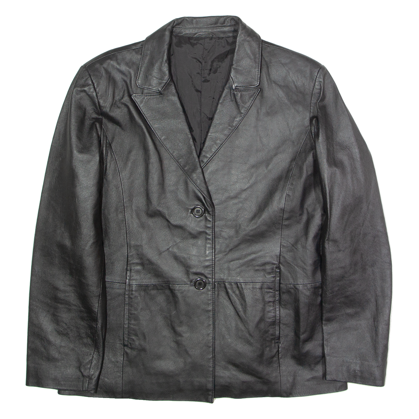 Womens Blazer Jacket Black Leather UK 16 Refurbished - N/A refurbished available on Cerqular