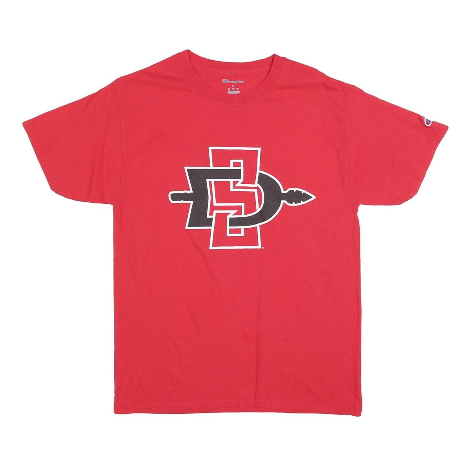 CHAMPION Mens Red Graphic T-Shirt M Short Sleeve Crew Neck Logo Cotton Blend Refurbished - N/A refurbished available on Cerqular