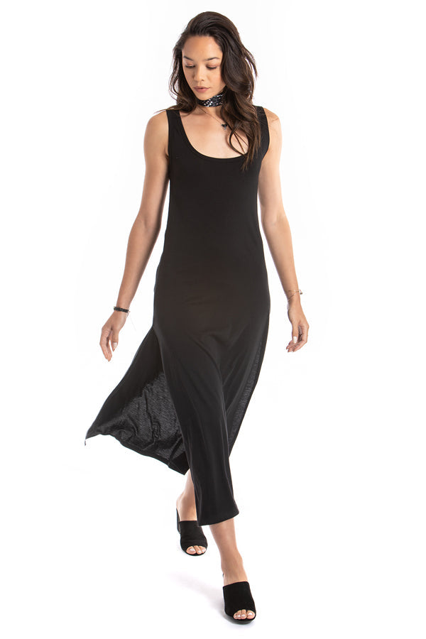 Long Tank Dress - Organic Cotton - Black | Size: x-small Refurbished - N/A (Note: There is no well-known brand called "AR refurbished available on Cerqular
