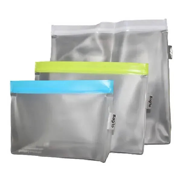 Buy Bagito Reusable Zip-Em Kitchen Storage Bags Set of 3 Refurbished - $15.85 Bagito Reusable Zip-Em Kitchen Storage Bags Set of 3 Refurbished - N/A (Note: There is a brand called "Bagito" that refurbished available on Cerqular