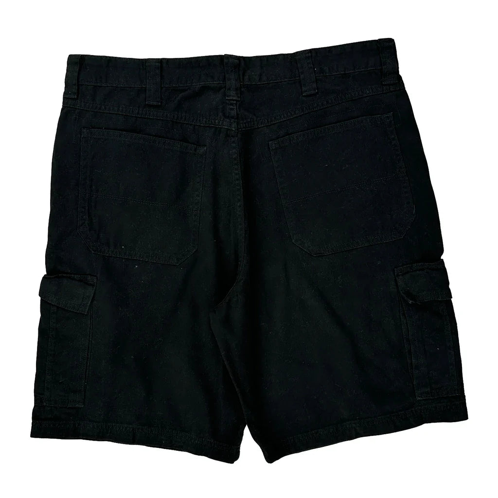 Wrangler Cargo Shorts - 38W 8L Black Cotton Refurbished - Thrifted (note: this is a term often used to describe second- refurbished available on Cerqular