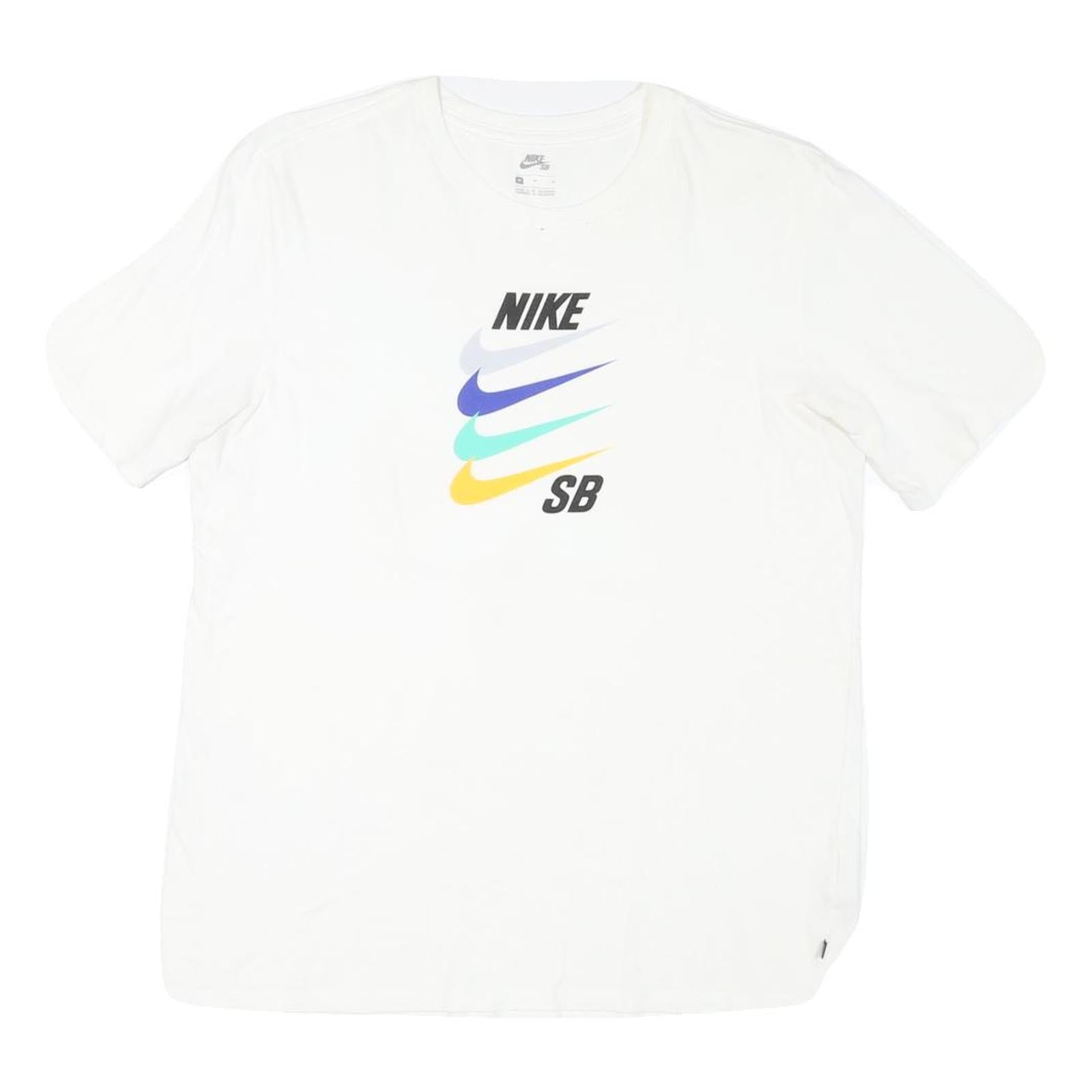 NIKE Mens White M Cotton Blend Graphic T-Shirt Short Sleeve Crew Neck Casual Refurbished - N/A refurbished available on Cerqular